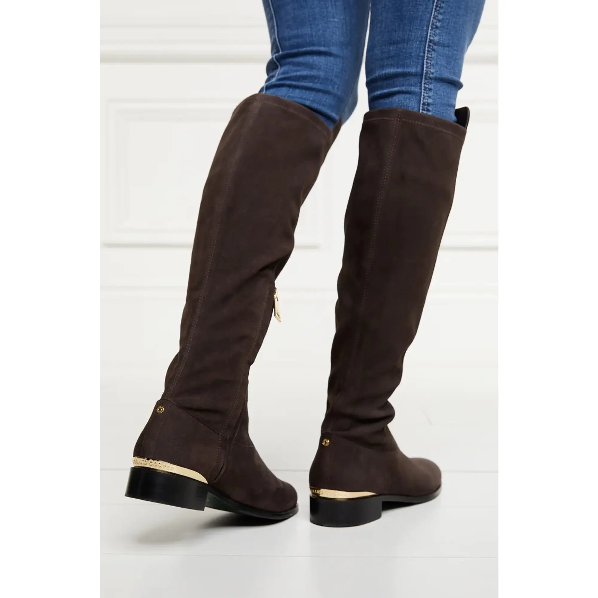 Product image 10 of 13 of Holland Cooper Women's Albany Knee Boots - Chocolate Suede