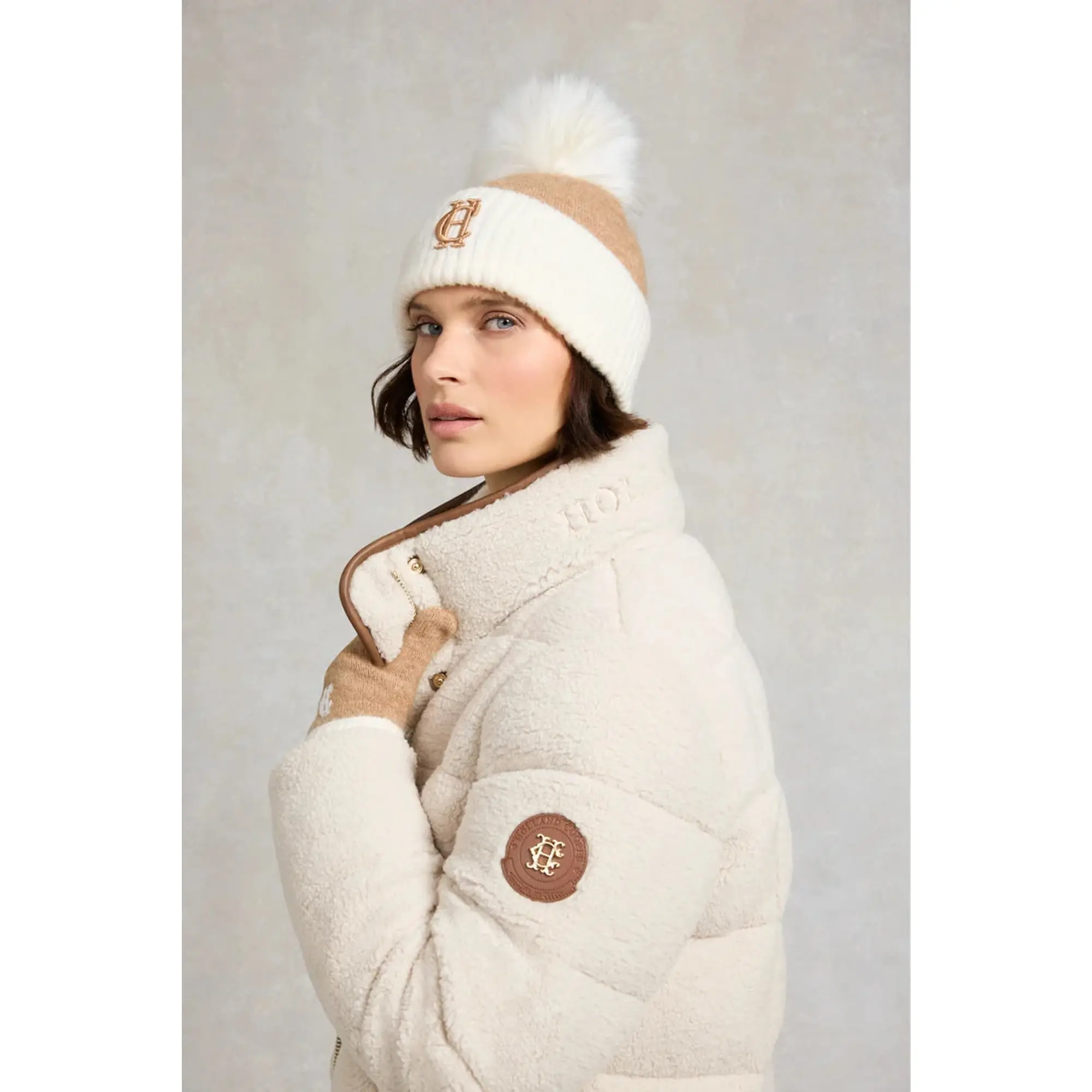 Product image 2 of 4 of Holland Cooper Women's Chelsea Bobble Hat - Camel