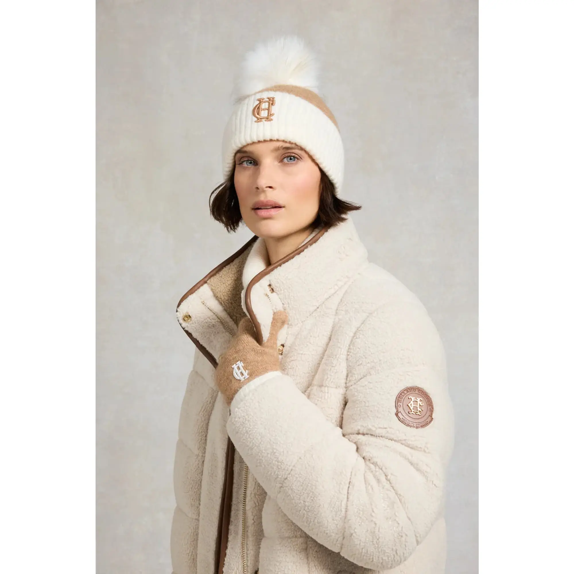 Product image 3 of 4 of Holland Cooper Women's Chelsea Bobble Hat - Camel