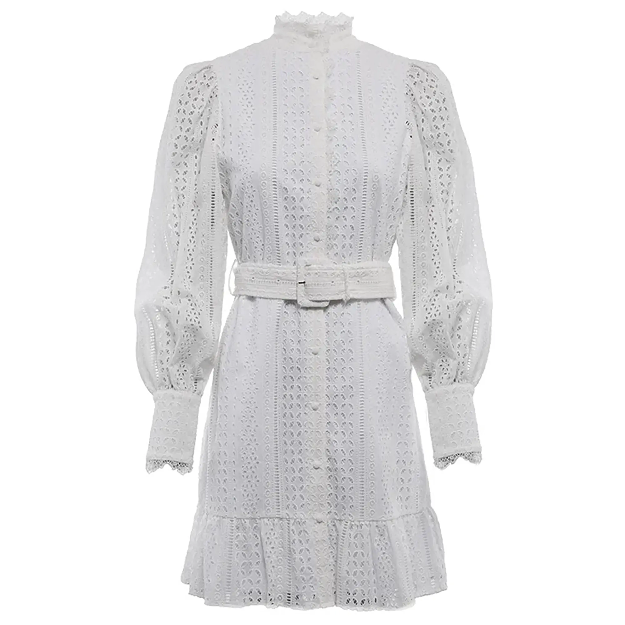 Product image 1 of 9 of Holland Cooper Women's Collarless Broderie Mini Dress - White