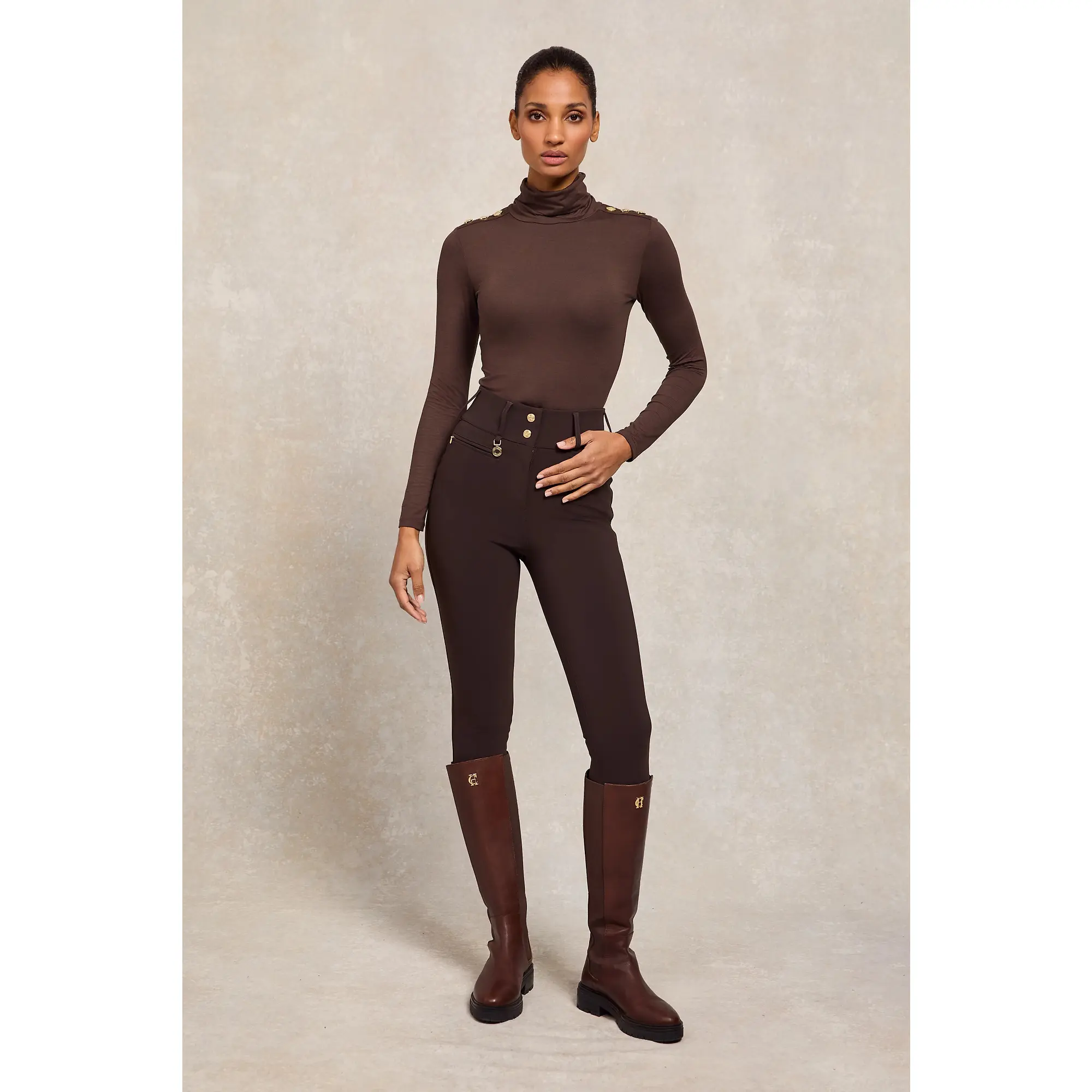 Product image 2 of 9 of Holland Cooper Women's Contour Trousers - Chocolate