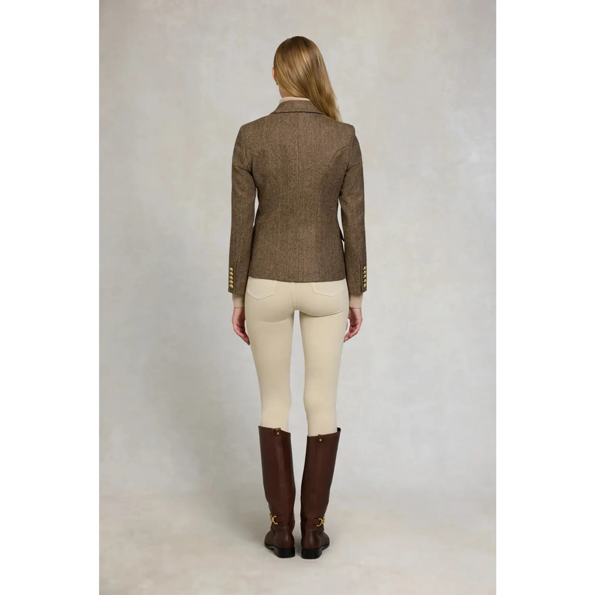 Product image 5 of 9 of Holland Cooper Women's Knightsbridge Blazer - Large Scale Brown Herringbone
