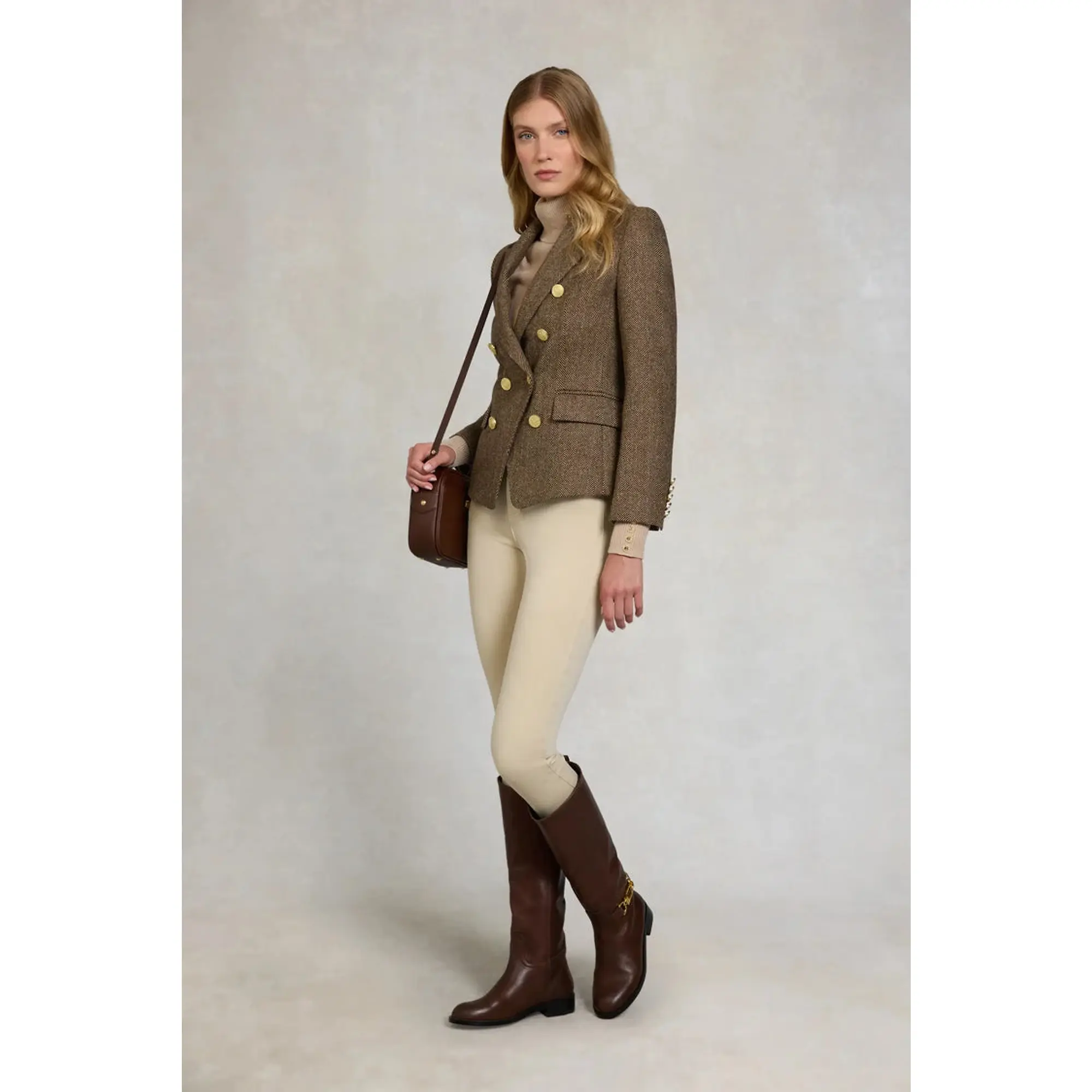 Product image 8 of 9 of Holland Cooper Women's Knightsbridge Blazer - Large Scale Brown Herringbone