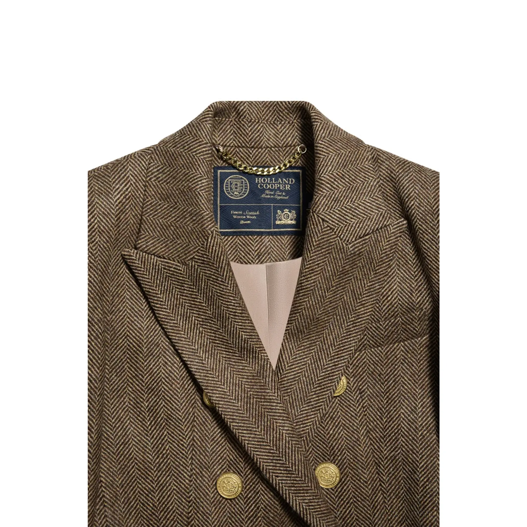 Product image 9 of 9 of Holland Cooper Women's Knightsbridge Blazer - Large Scale Brown Herringbone