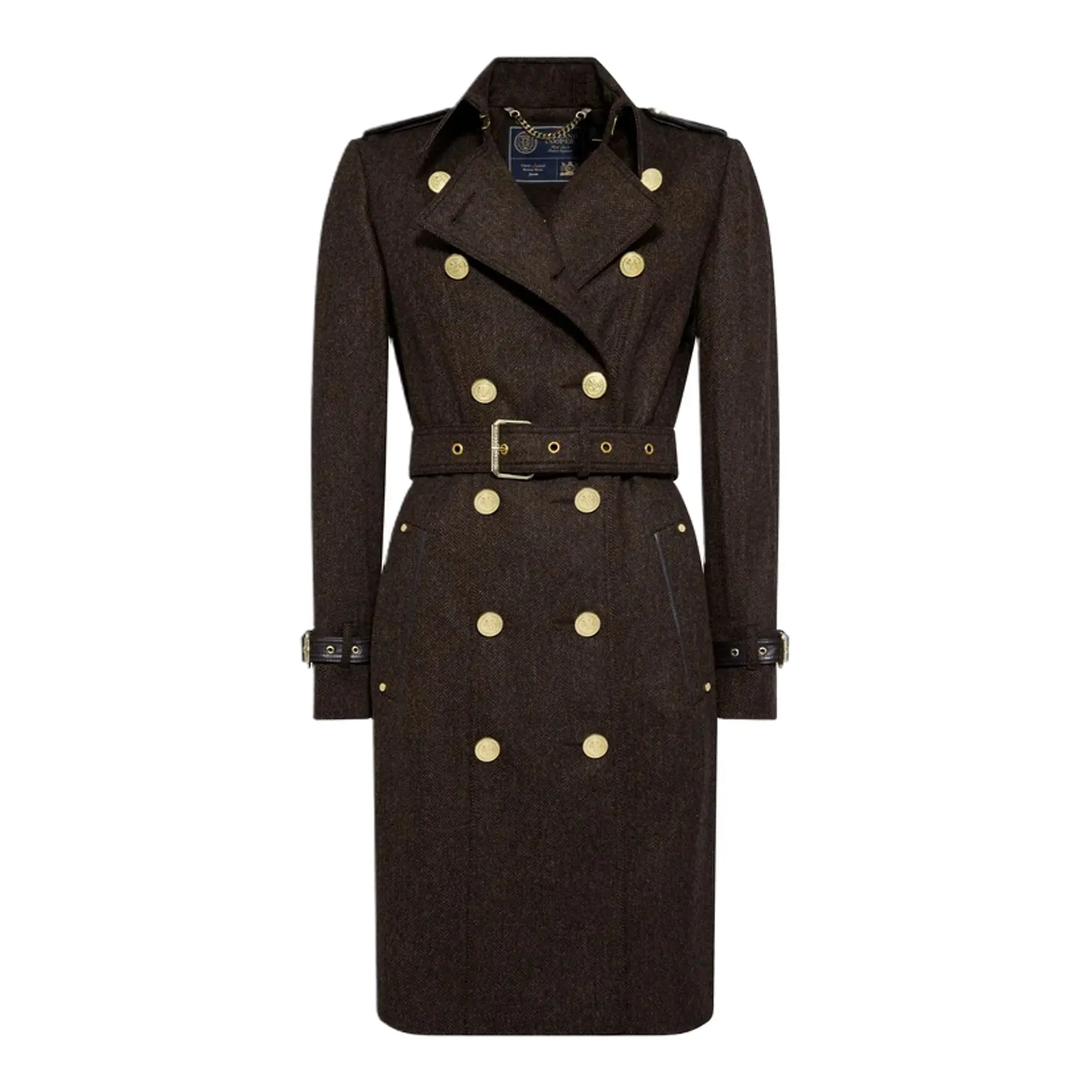 Product image 1 of 11 of Holland Cooper Women's Marlborough Trench Coat - Chocolate Herringbone