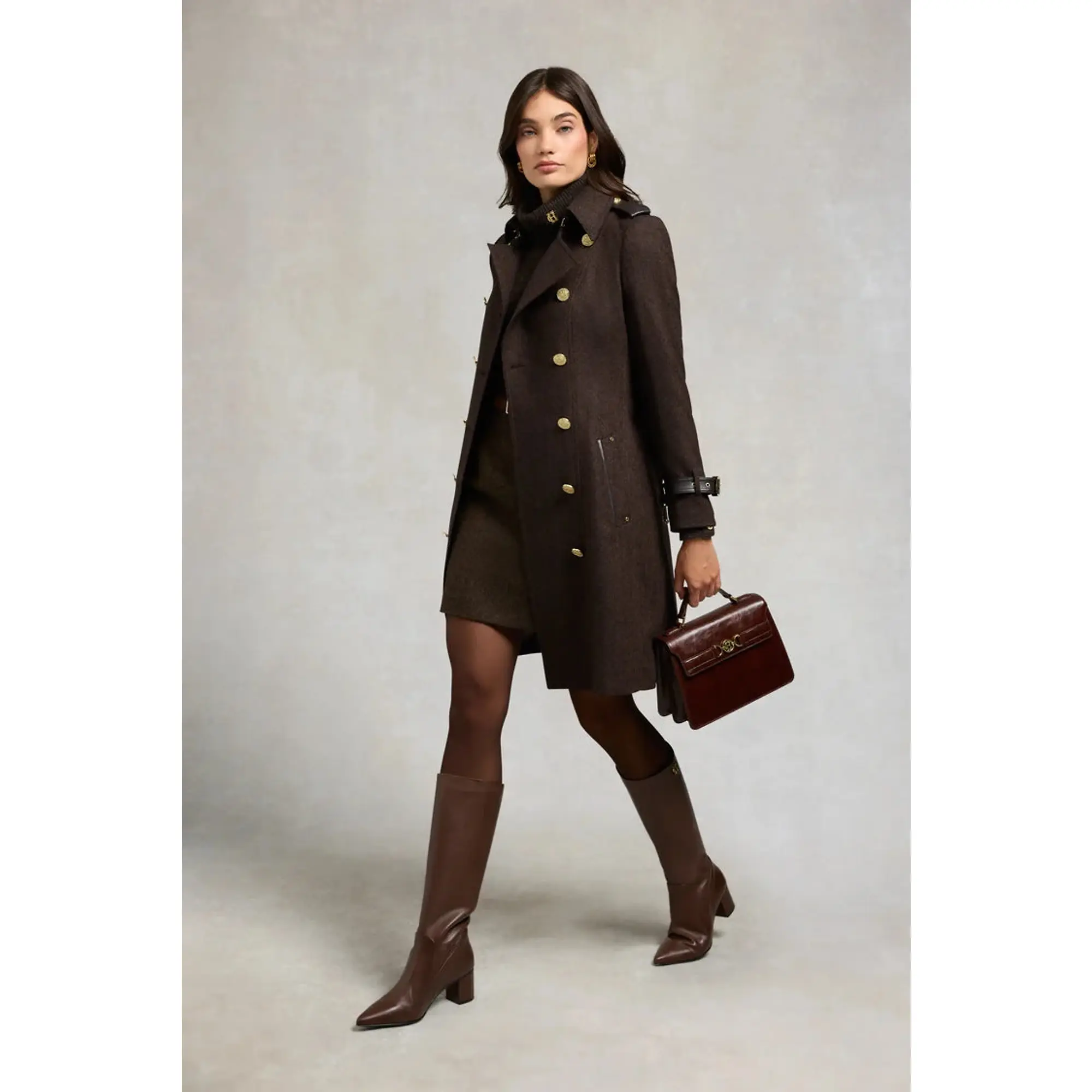 Product image 4 of 8 of Holland Cooper Women's Regency Skirt - Chocolate Herringbone