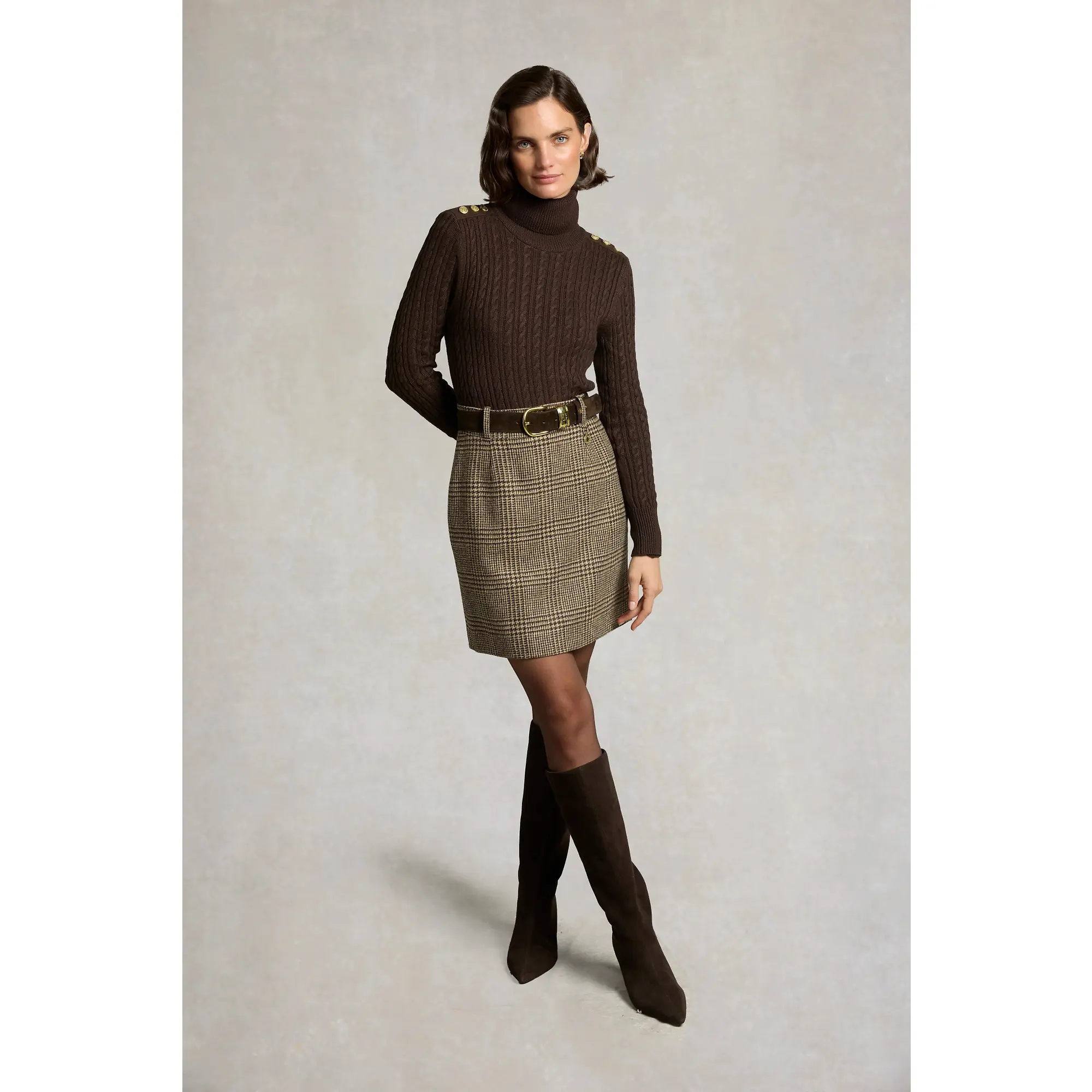 Product image 2 of 8 of Holland Cooper Women's Regency Skirt - Prince of Wales Brown