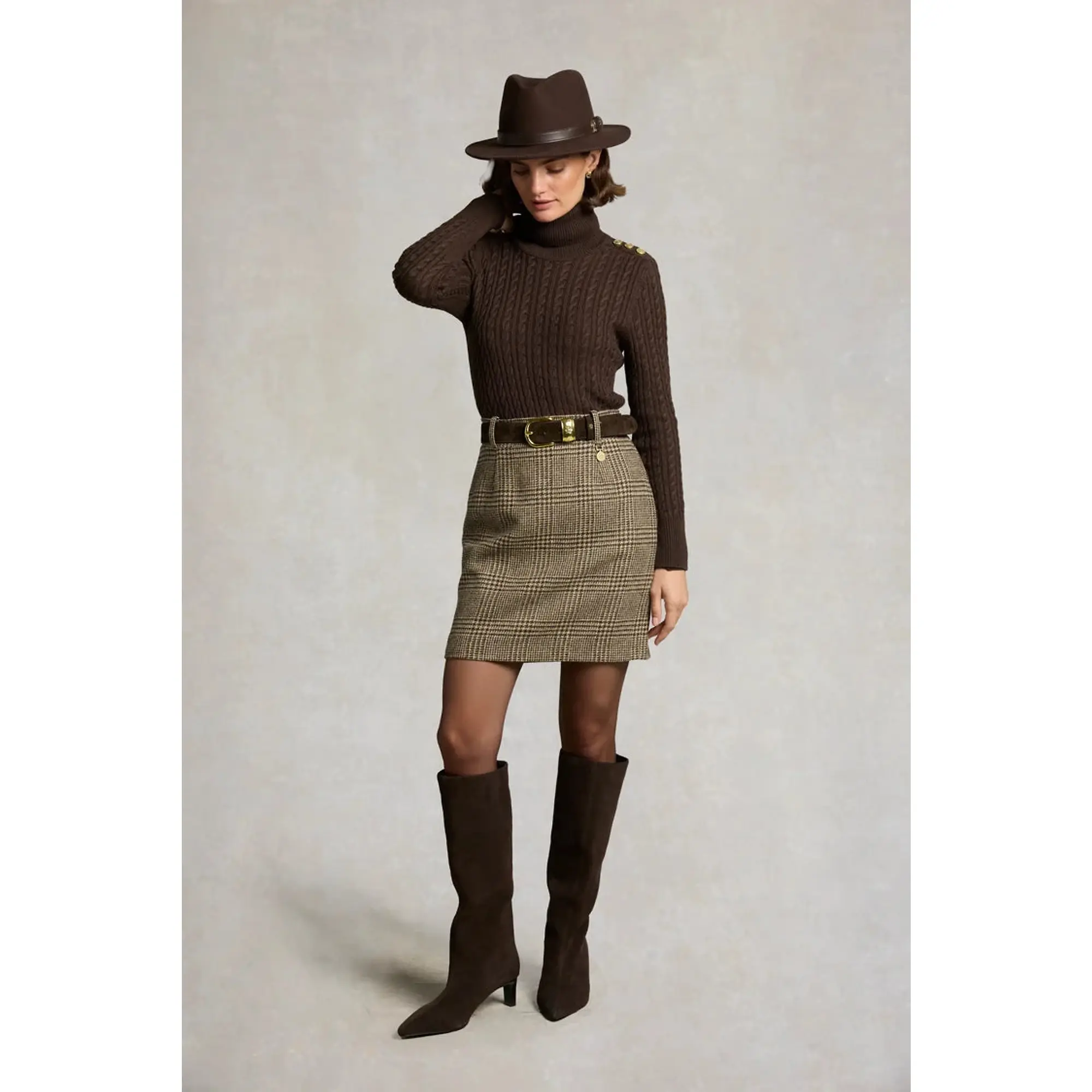 Product image 4 of 8 of Holland Cooper Women's Regency Skirt - Prince of Wales Brown