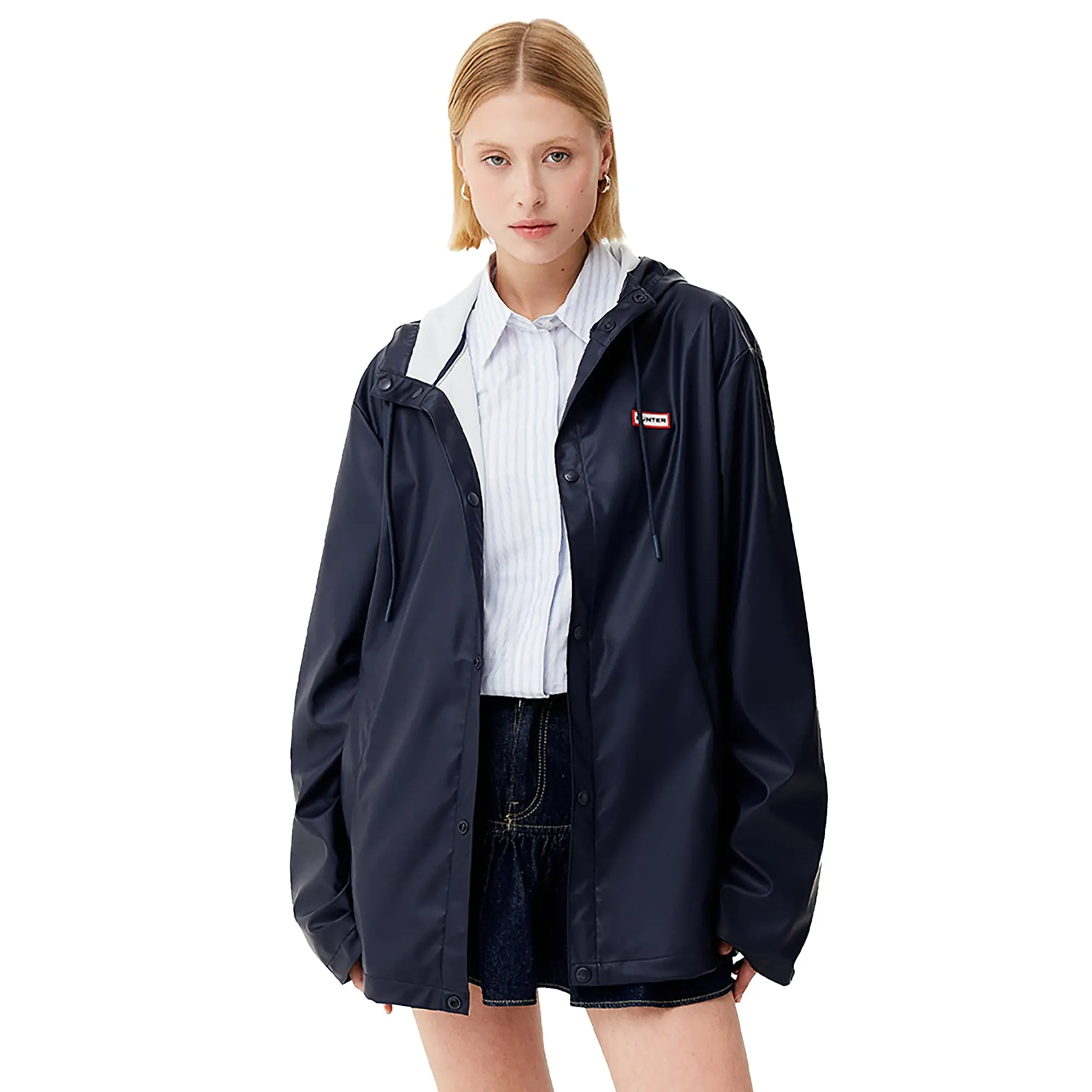 Product image 1 of 7 of Hunter Unisex Downpour Izzy Pu Hooded Jacket - Nightsky