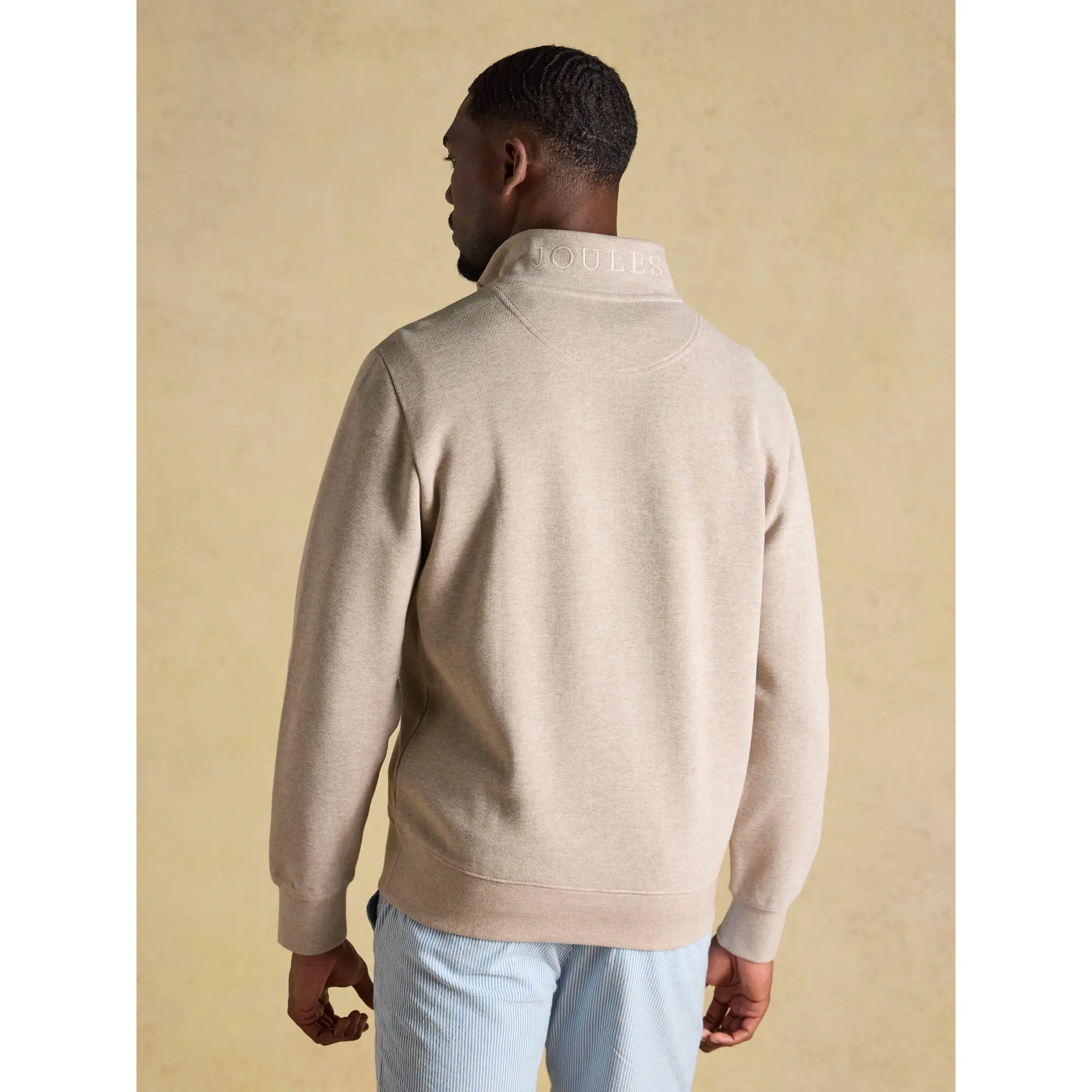Product image 3 of 8 of Joules Men's Alistair French Ribbed Quarter Zip Sweatshirt - Oatmeal