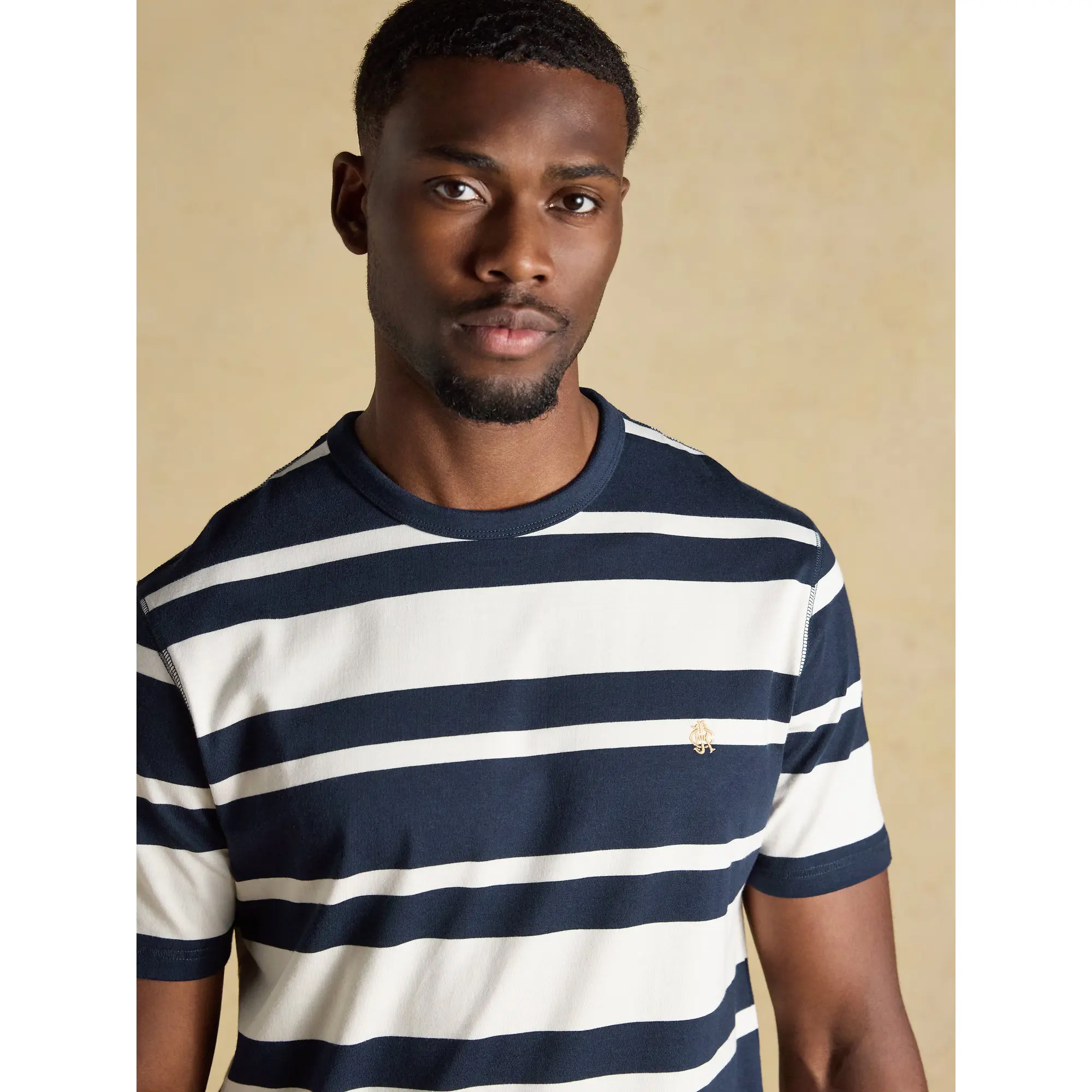Product image 5 of 7 of Joules Men's Rugby Club Striped Crew Neck Cotton T-Shirt - Navy / White