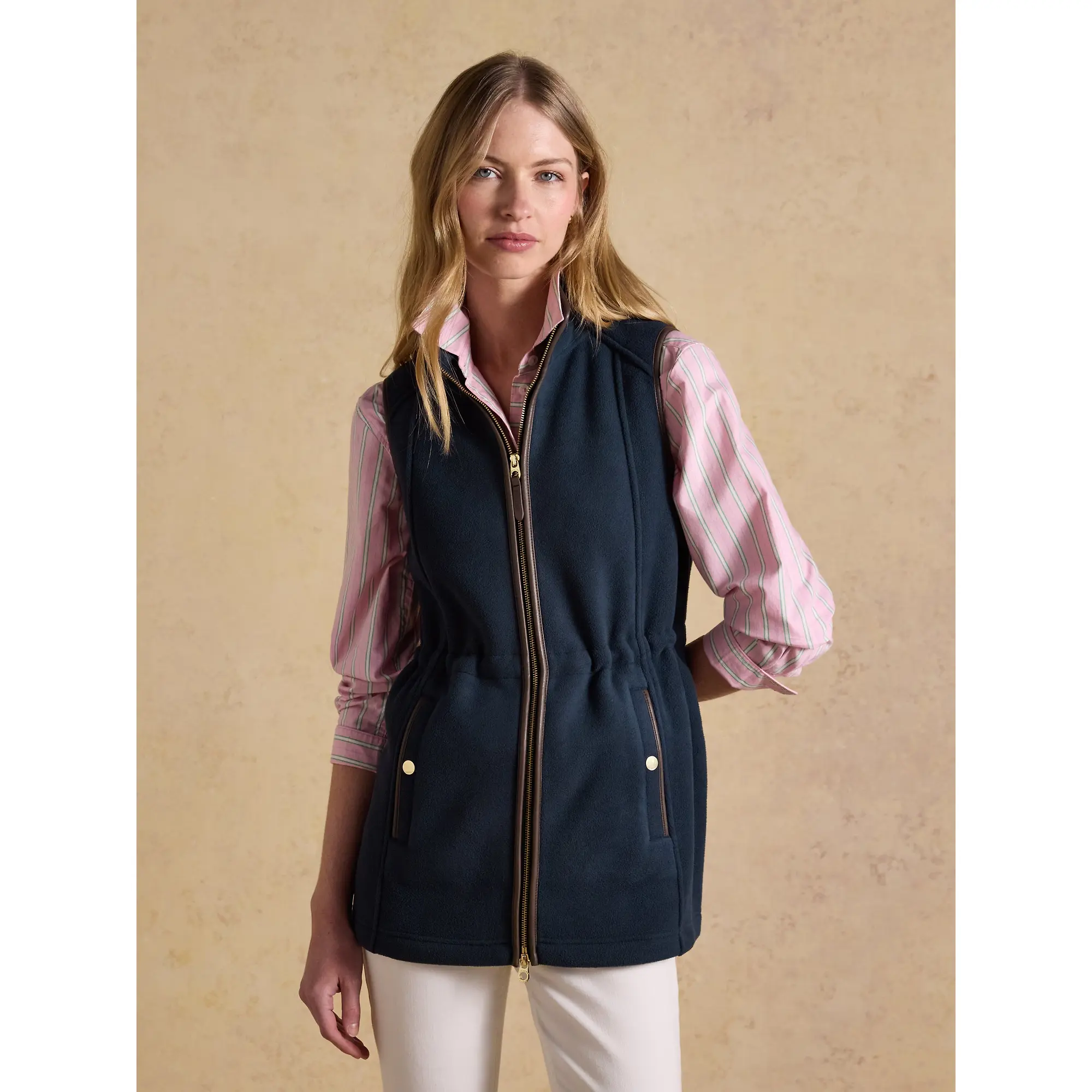 Product image 2 of 11 of Joules Women's Heritage Longline Fleece Gilet - Navy Blue