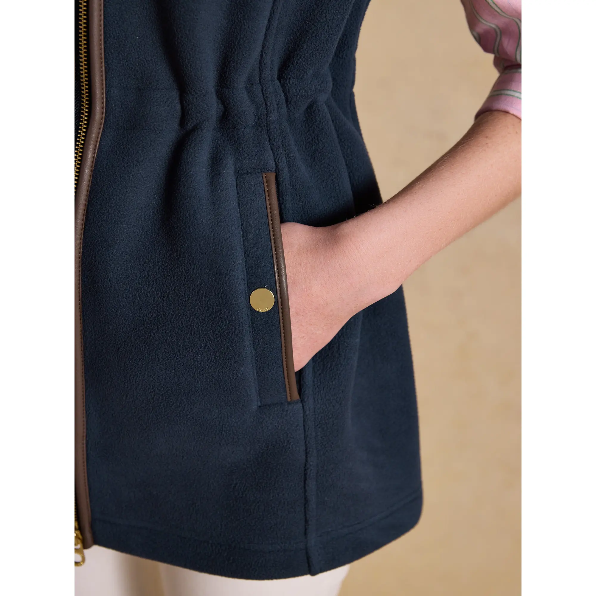 Product image 8 of 11 of Joules Women's Heritage Longline Fleece Gilet - Navy Blue