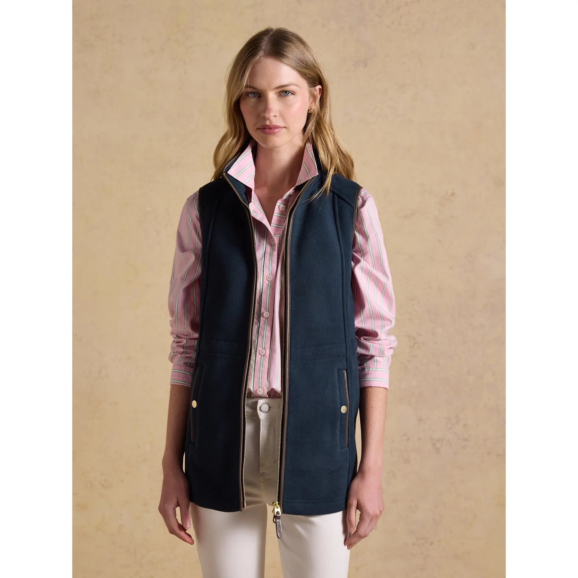 Product image 10 of 11 of Joules Women's Heritage Longline Fleece Gilet - Navy Blue