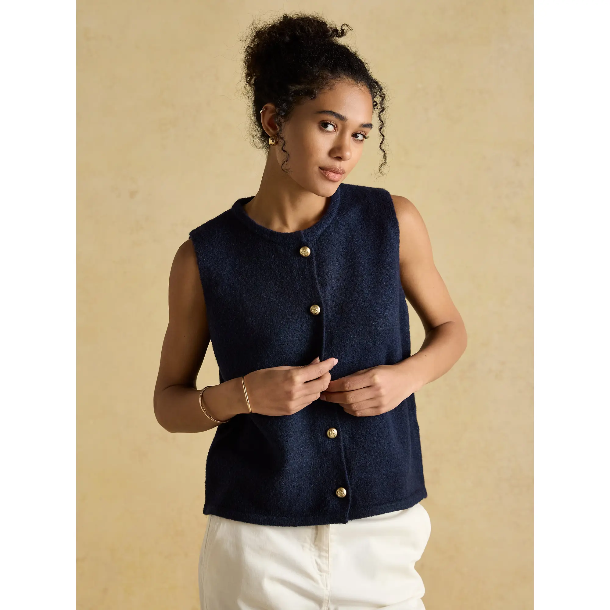 Product image 2 of 4 of Joules Women's Holly Button Through Knitted Vest - Navy
