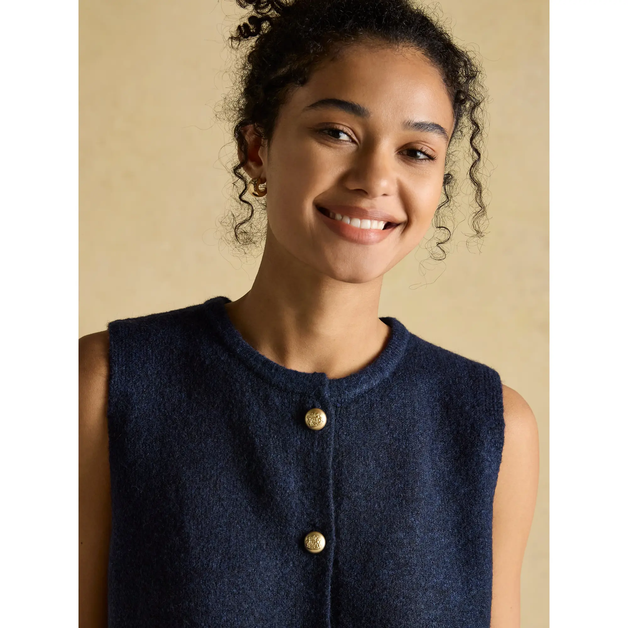 Product image 4 of 4 of Joules Women's Holly Button Through Knitted Vest - Navy