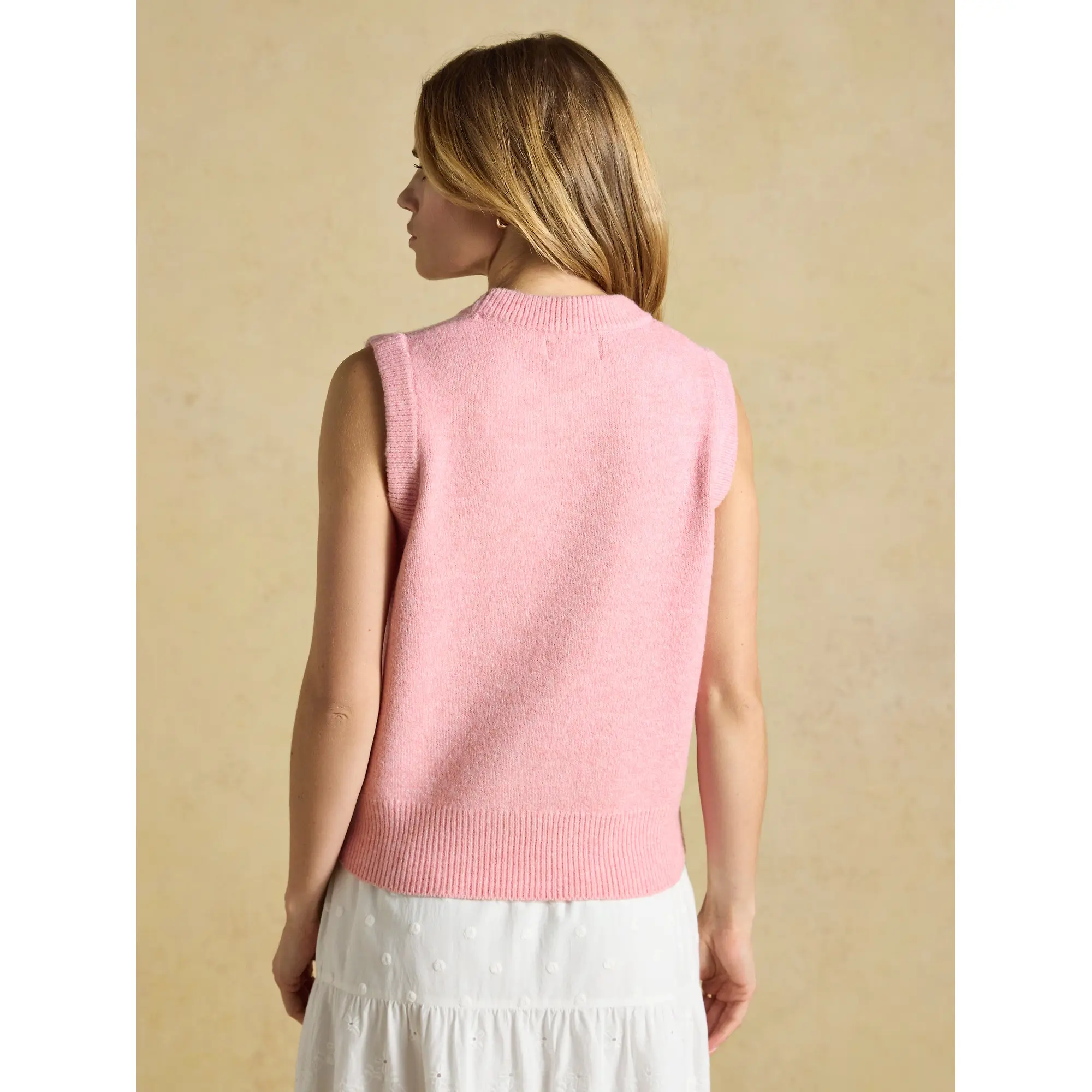 Product image 3 of 7 of Joules Women's Holly Knitted Crew Neck Vest - Pale Pink