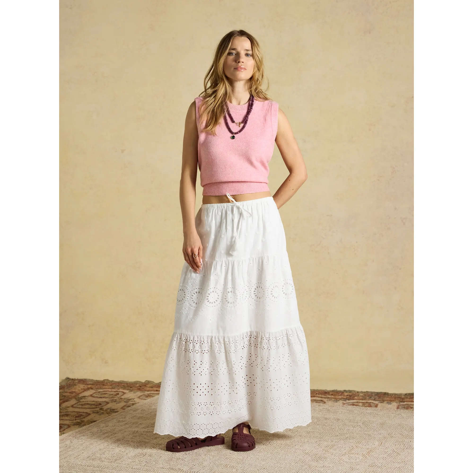 Product image 4 of 7 of Joules Women's Holly Knitted Crew Neck Vest - Pale Pink