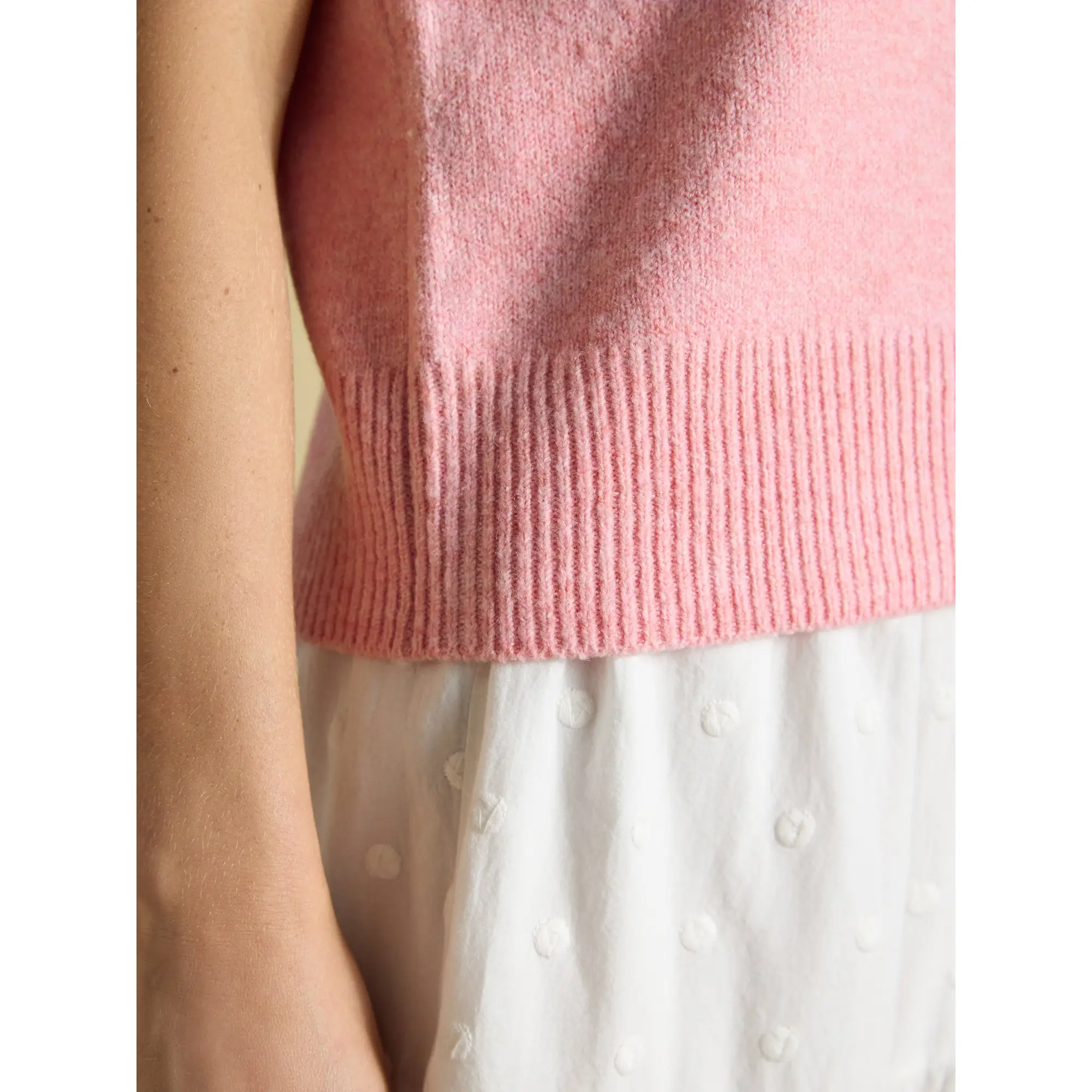 Product image 7 of 7 of Joules Women's Holly Knitted Crew Neck Vest - Pale Pink