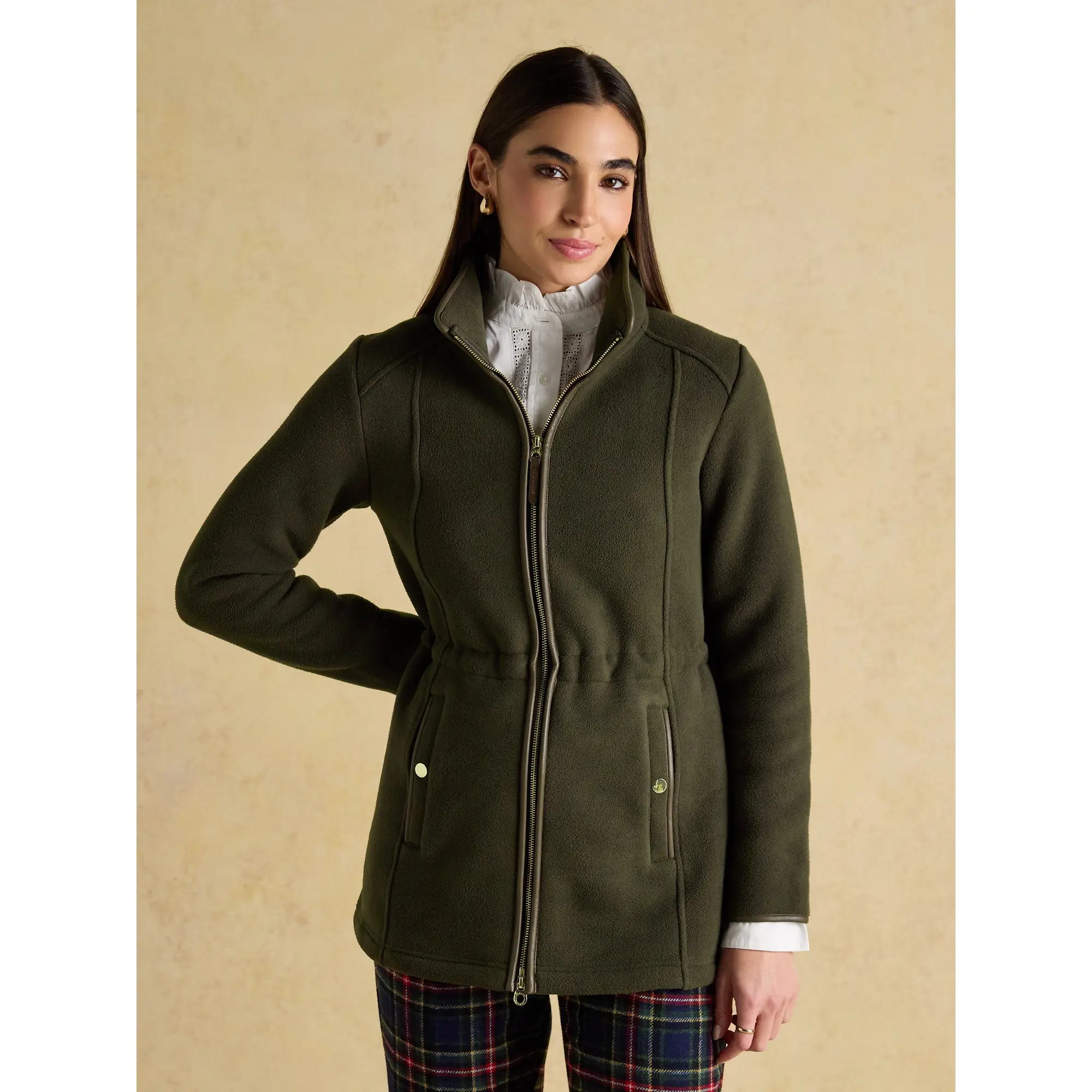 Product image 2 of 10 of Joules Women's Heritage Longline Zip Up Polar Fleece - Green