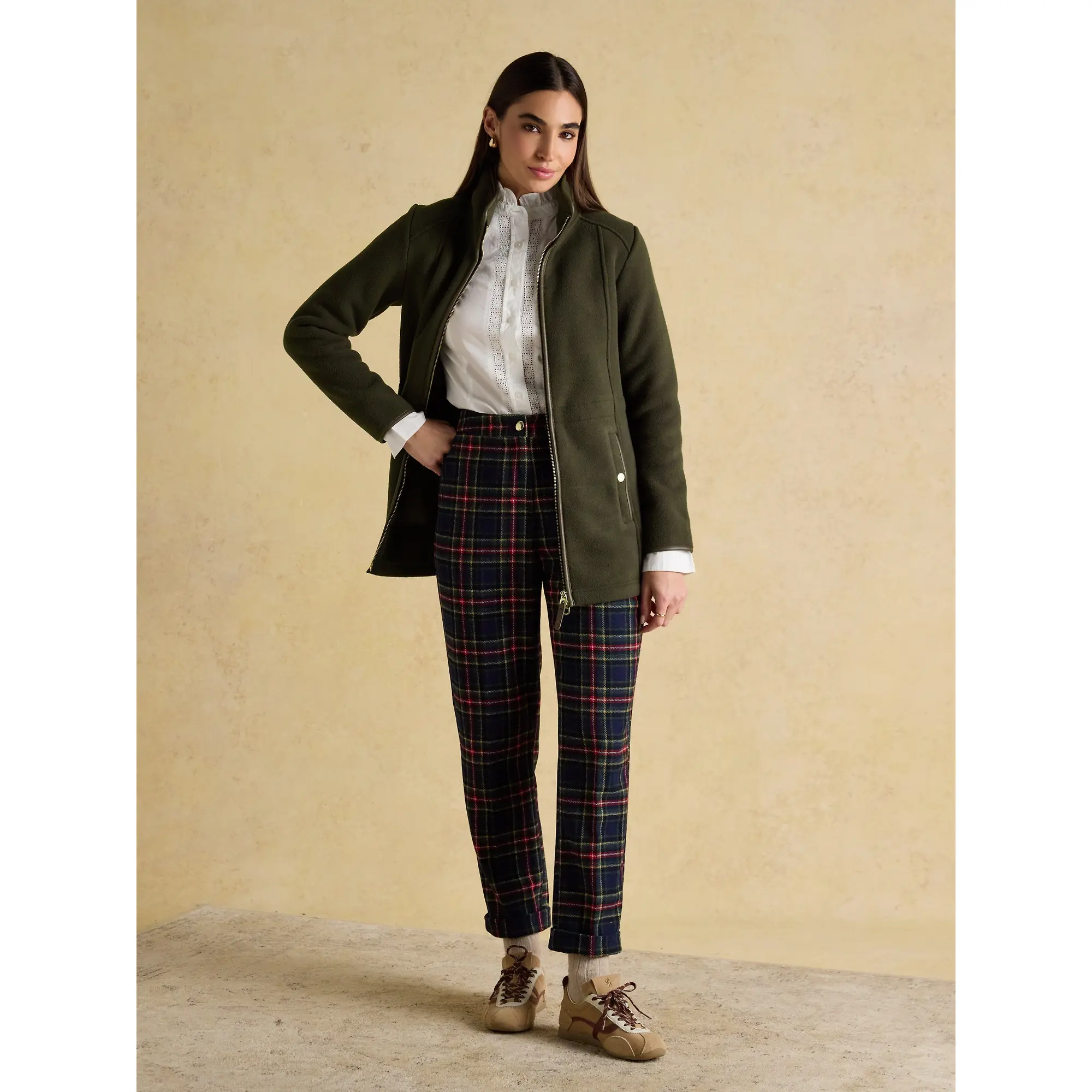 Product image 4 of 10 of Joules Women's Heritage Longline Zip Up Polar Fleece - Green