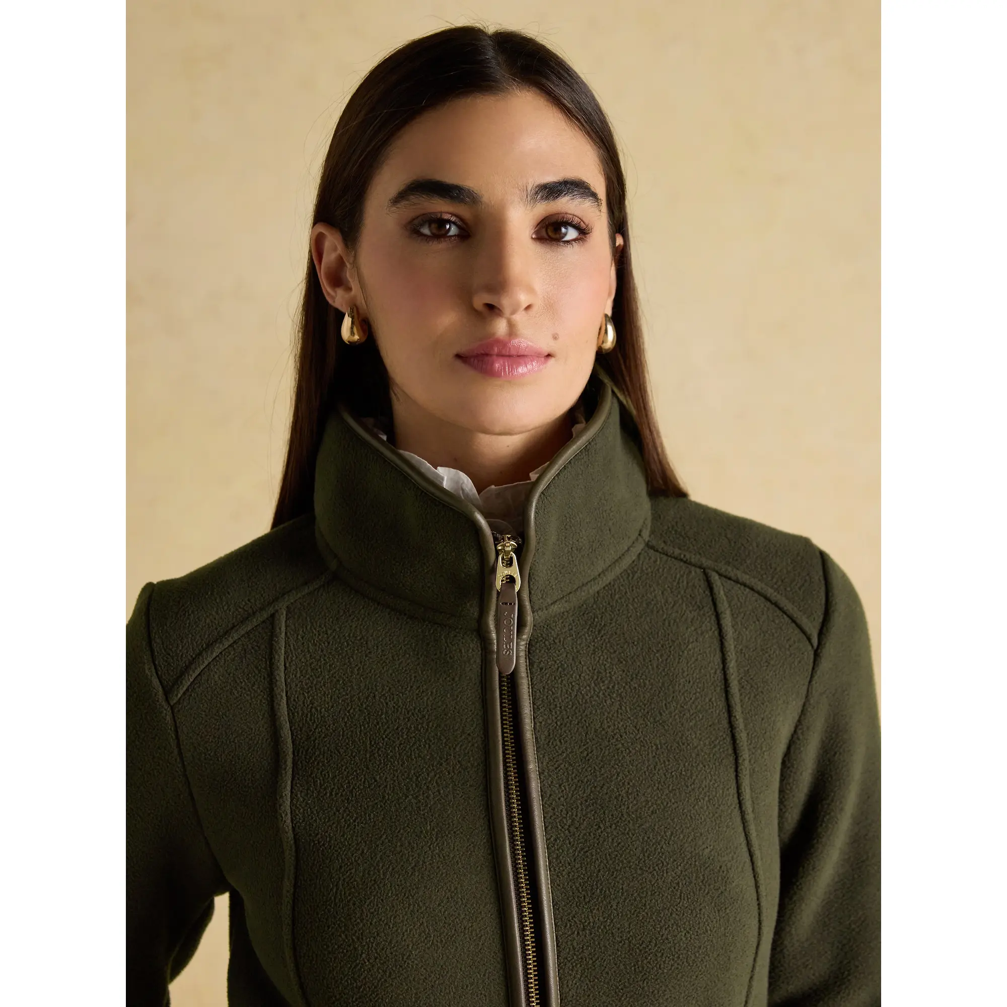 Product image 5 of 10 of Joules Women's Heritage Longline Zip Up Polar Fleece - Green
