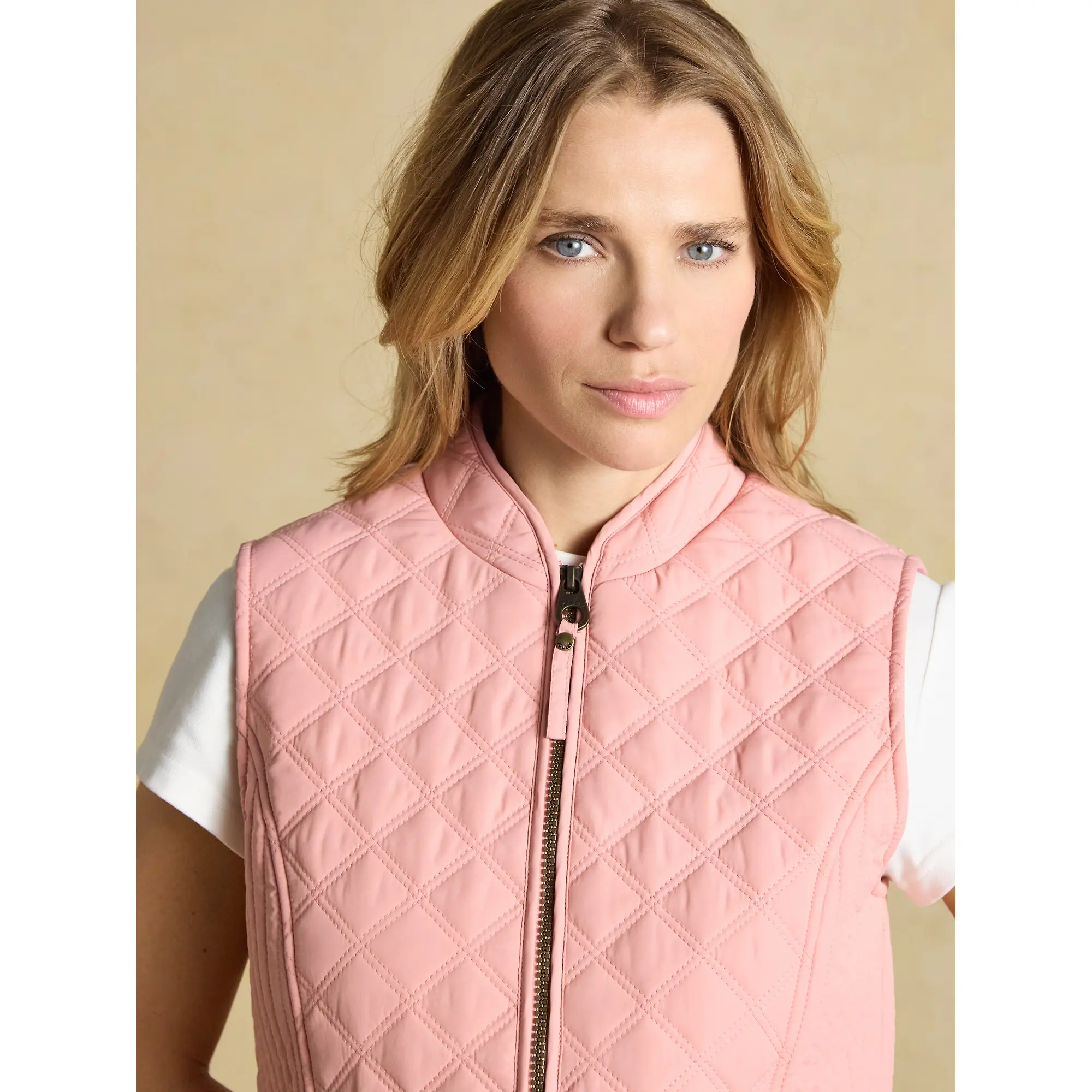 Product image 4 of 11 of Joules Women's Minx Showerproof Diamond Quilted Gilet - Pink