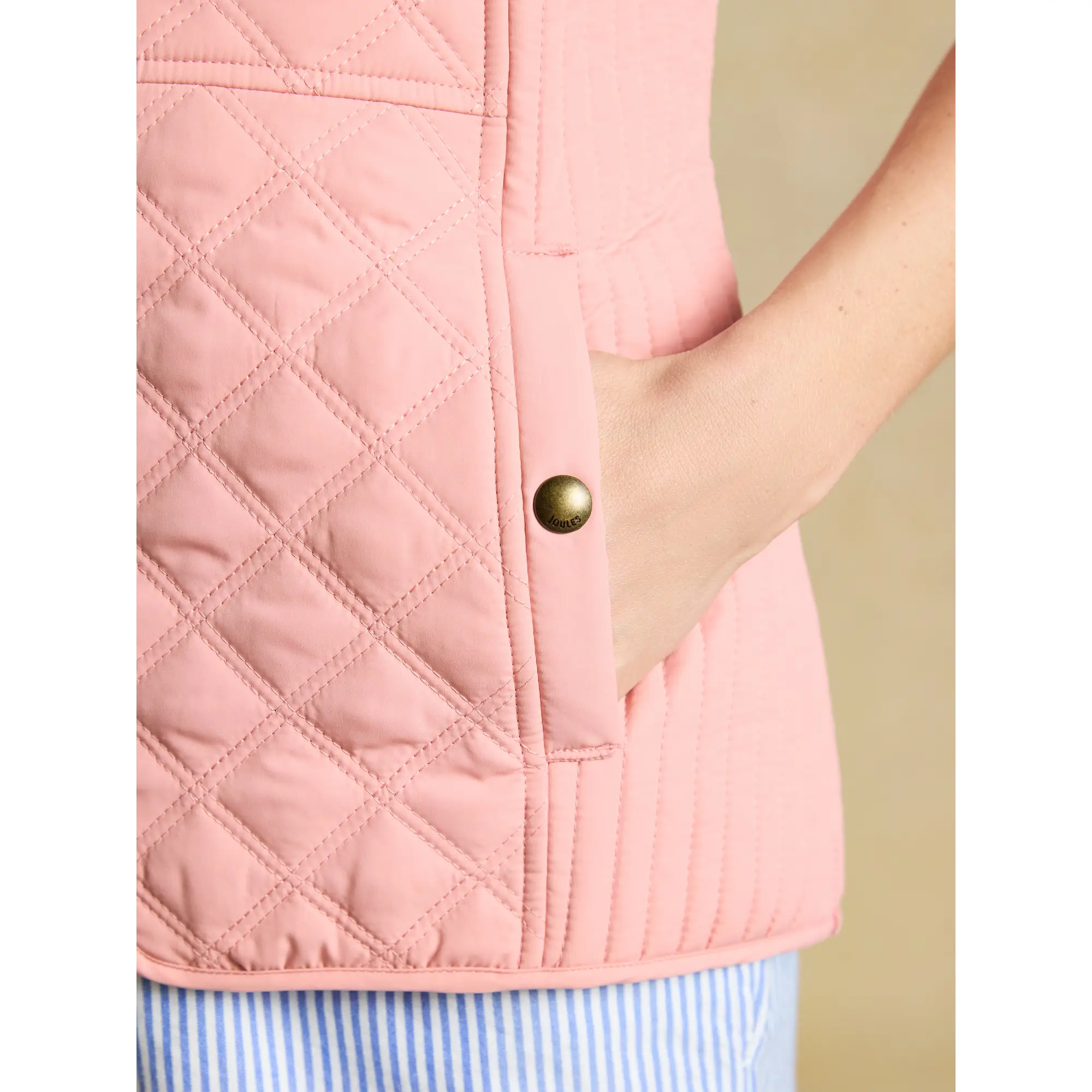 Product image 5 of 11 of Joules Women's Minx Showerproof Diamond Quilted Gilet - Pink