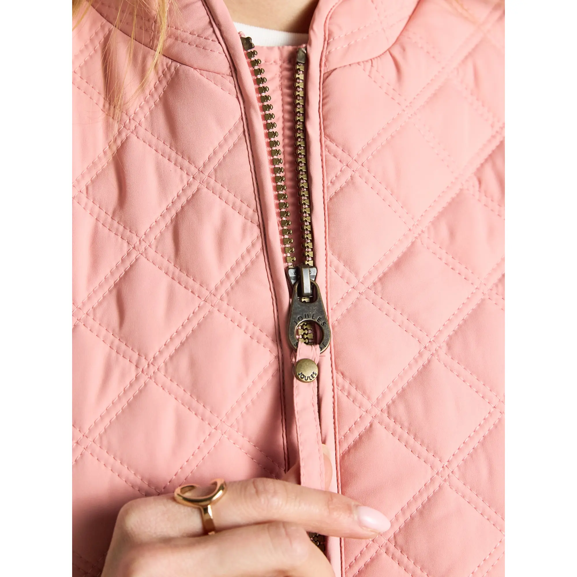 Product image 8 of 11 of Joules Women's Minx Showerproof Diamond Quilted Gilet - Pink