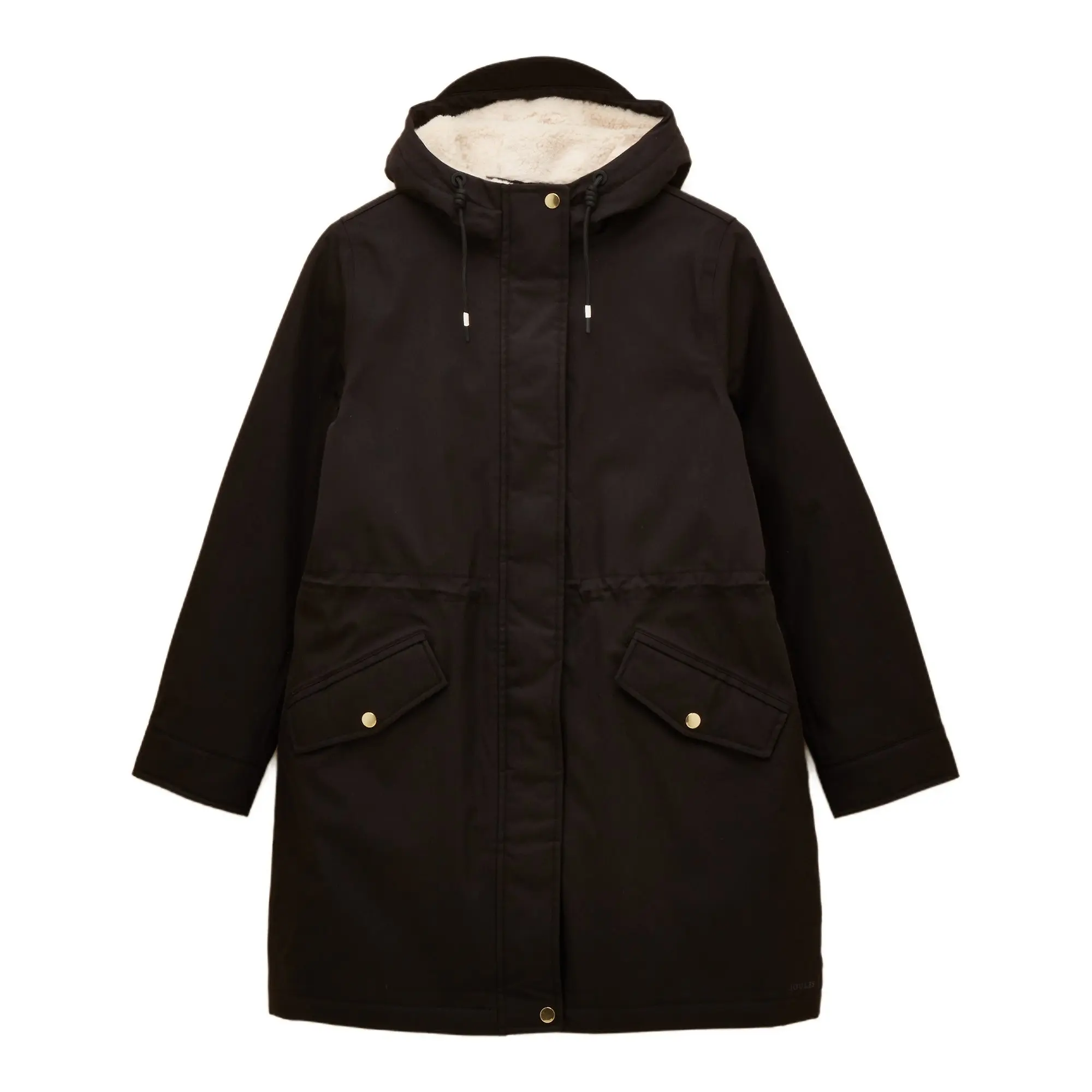 Product image 1 of 8 of Joules Women's Portwell Cosy Fleece Lined Waterproof Raincoat with Hood - Black