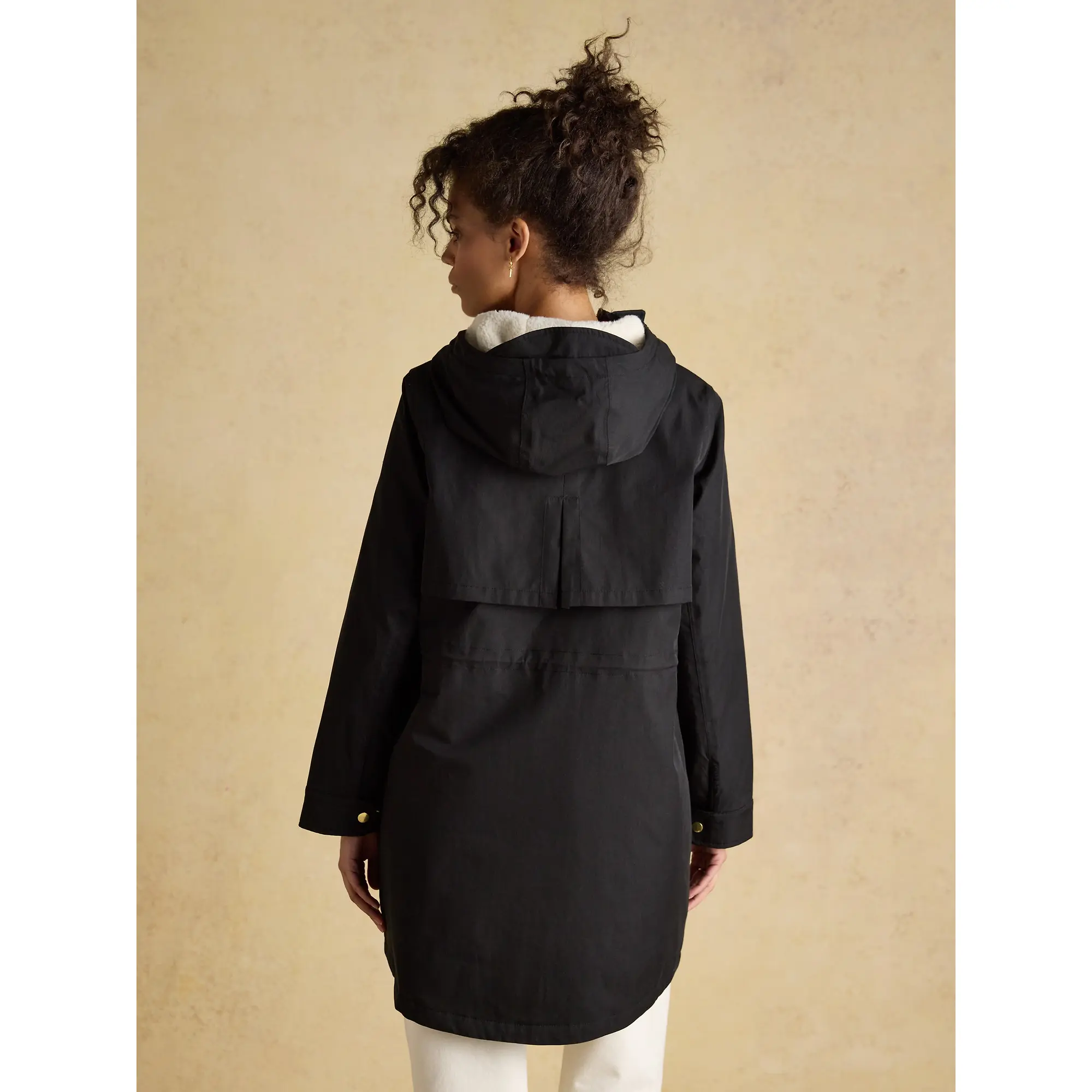 Product image 3 of 8 of Joules Women's Portwell Cosy Fleece Lined Waterproof Raincoat with Hood - Black