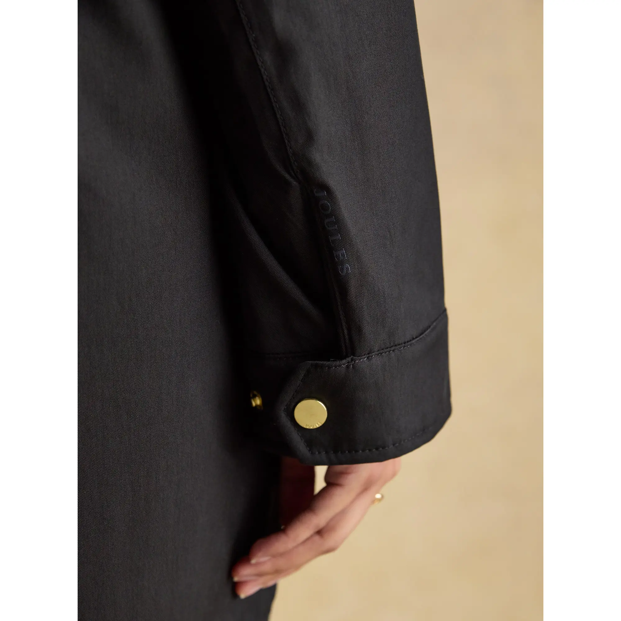 Product image 8 of 8 of Joules Women's Portwell Cosy Fleece Lined Waterproof Raincoat with Hood - Black