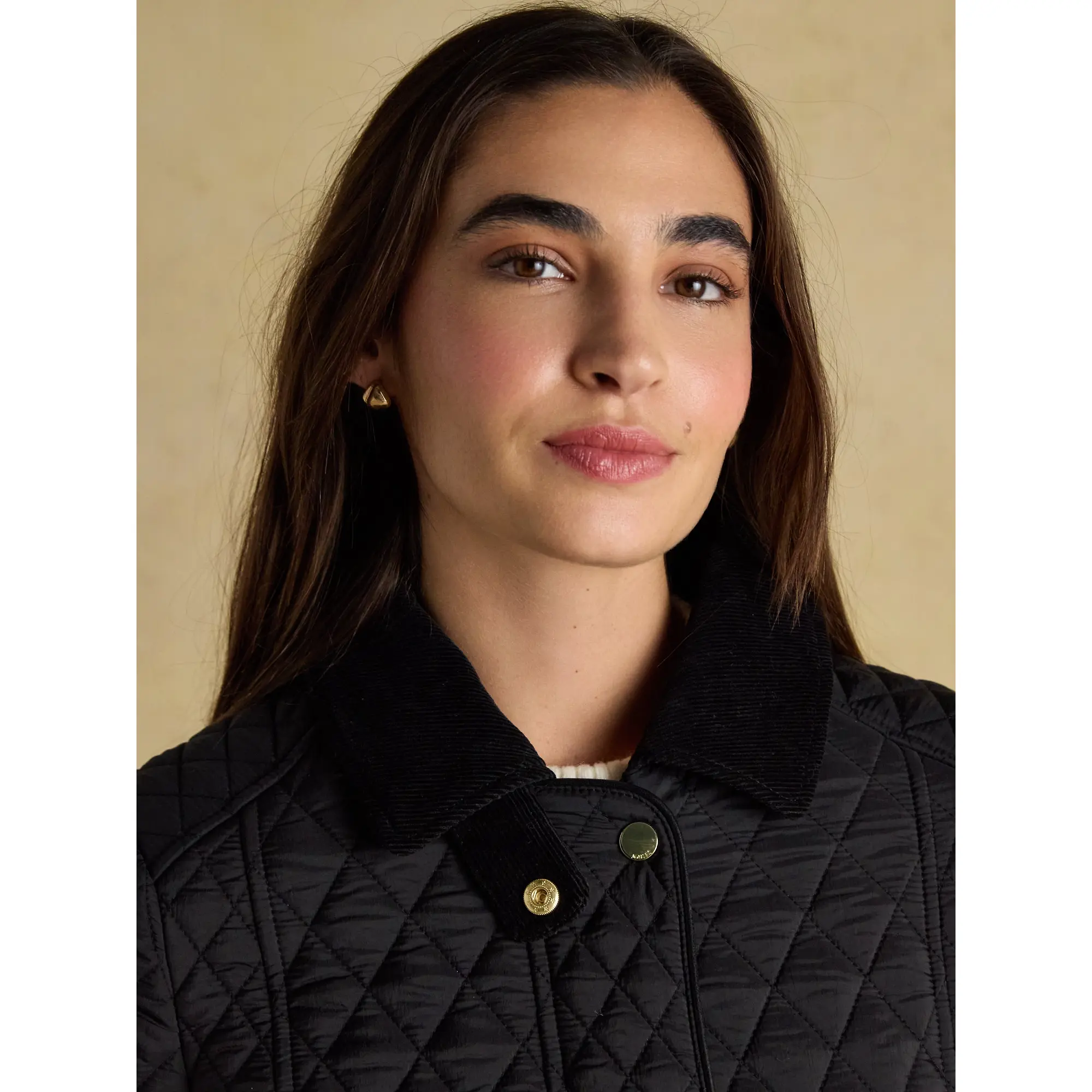 Product image 5 of 12 of Joules Women's Rosewell Longline Diamond Quilted Showerproof Coat - Black