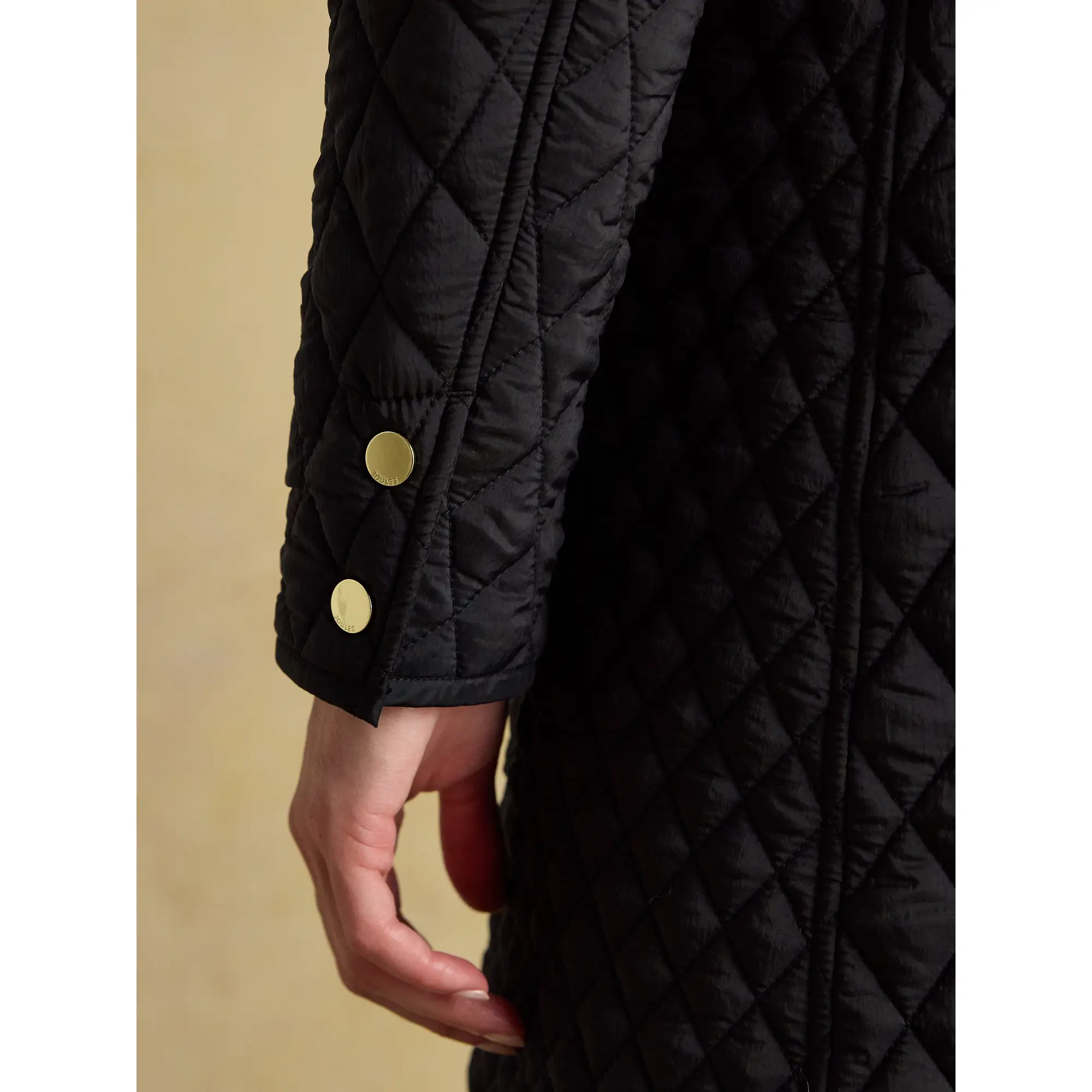 Product image 10 of 12 of Joules Women's Rosewell Longline Diamond Quilted Showerproof Coat - Black