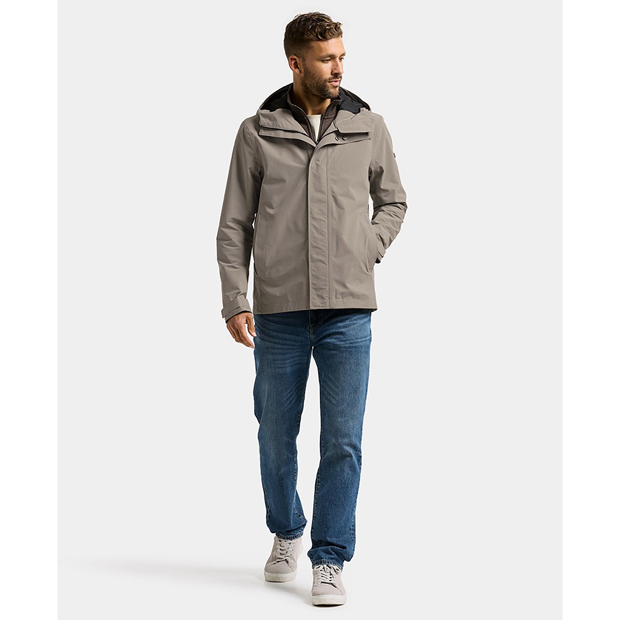 Didriksons Men's Logan Waterproof Jacket - Ash Brown | British Attire