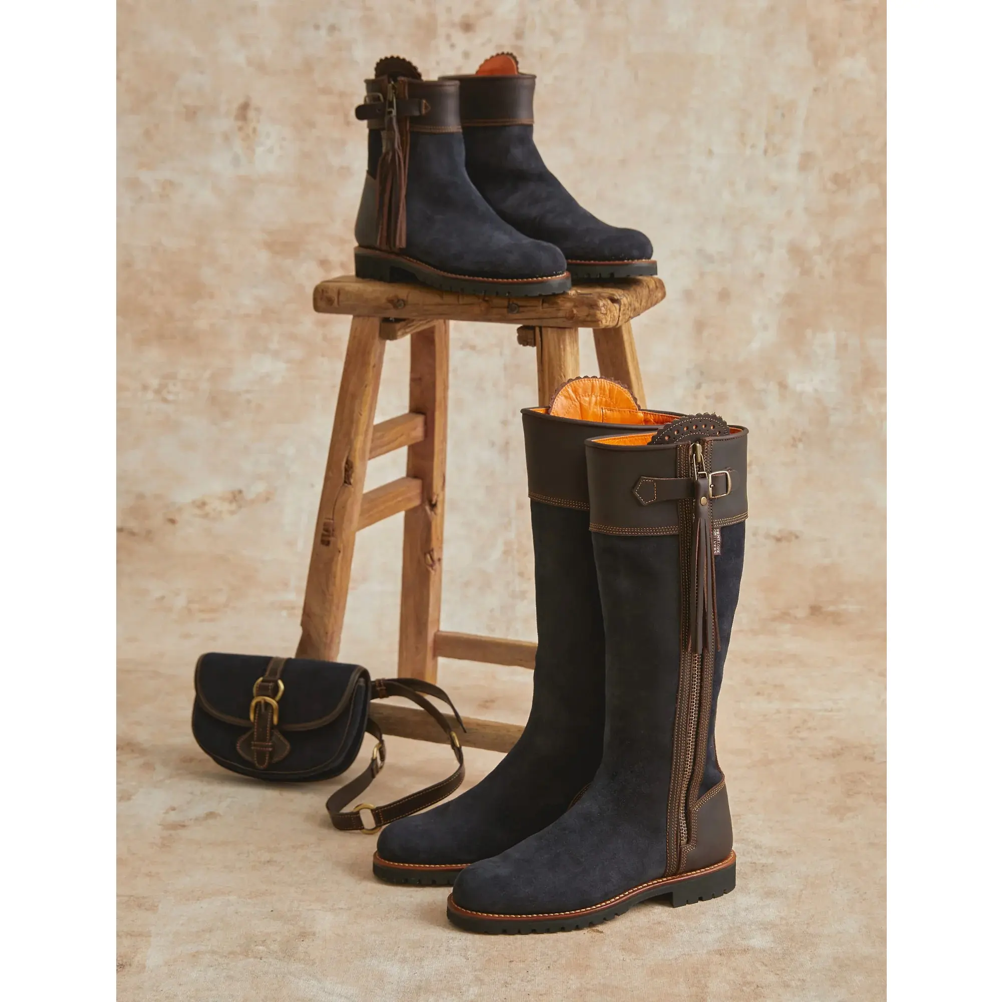 Product image 5 of 6 of Penelope Chilvers Women's Inclement Long Tassel Boots Generous Fit - Navy/Dark Brown