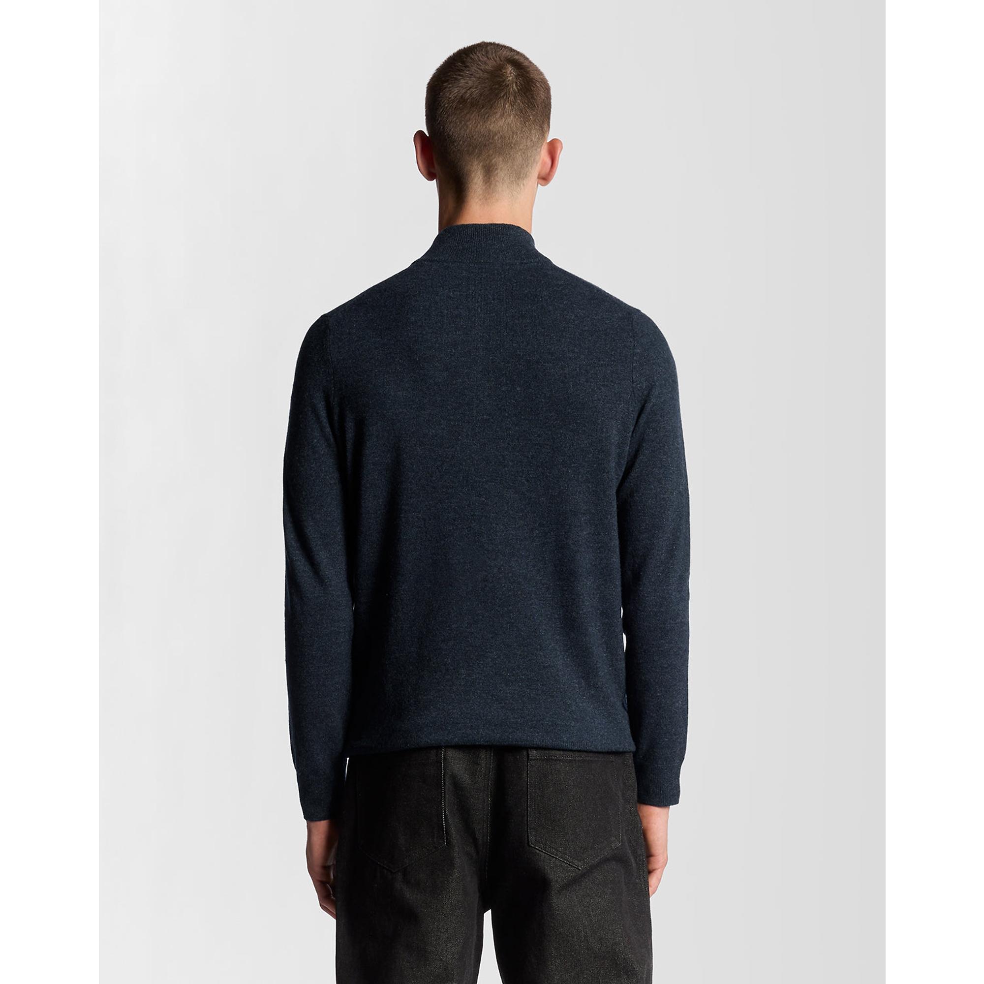 Lyle & Scott Men's Lambswool Blend Quarter Zip Jumper - Dark Navy