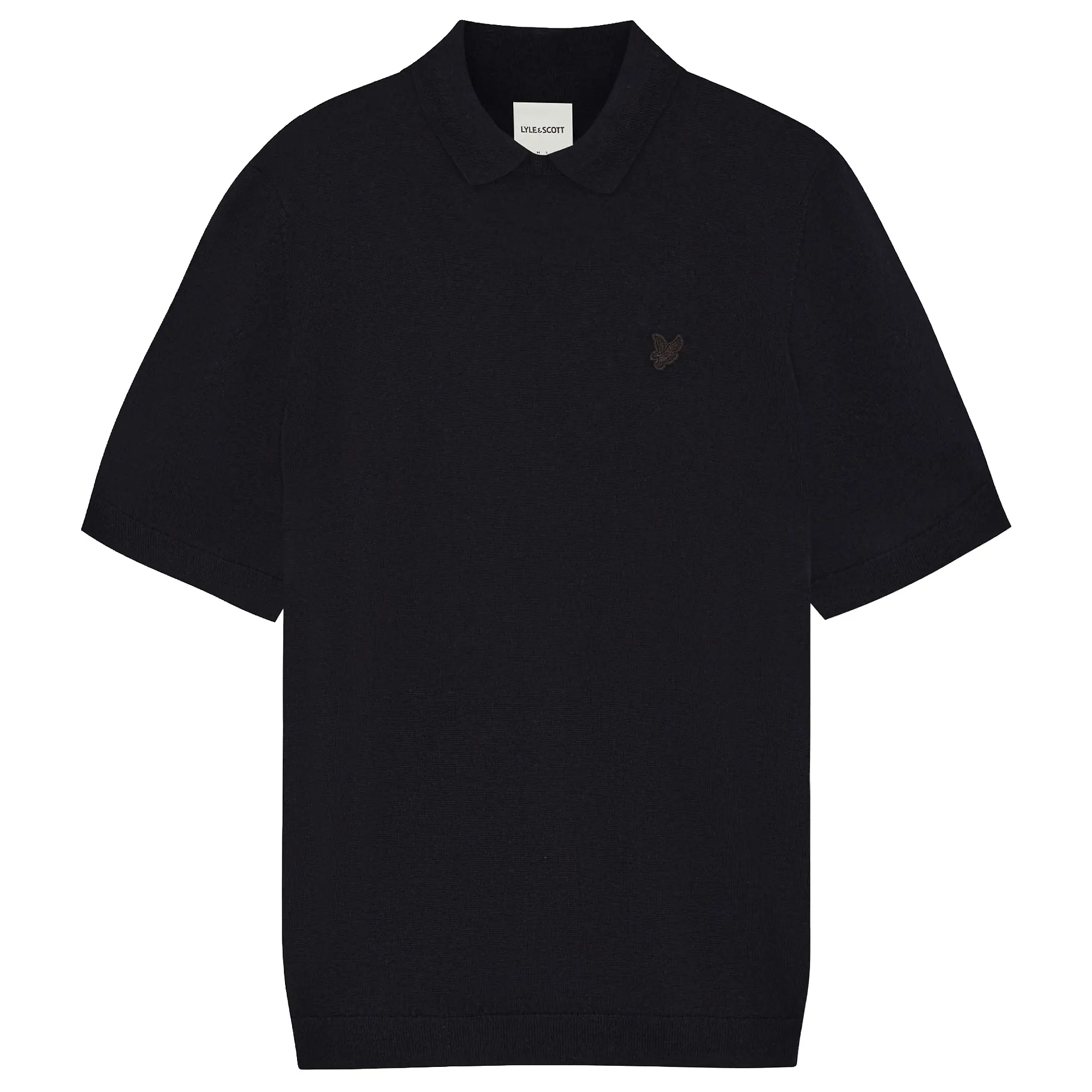 Product image 1 of 1 of Lyle & Scott Men's Merino Short Sleeve Collared Crew Neck Jumper - Lacquer