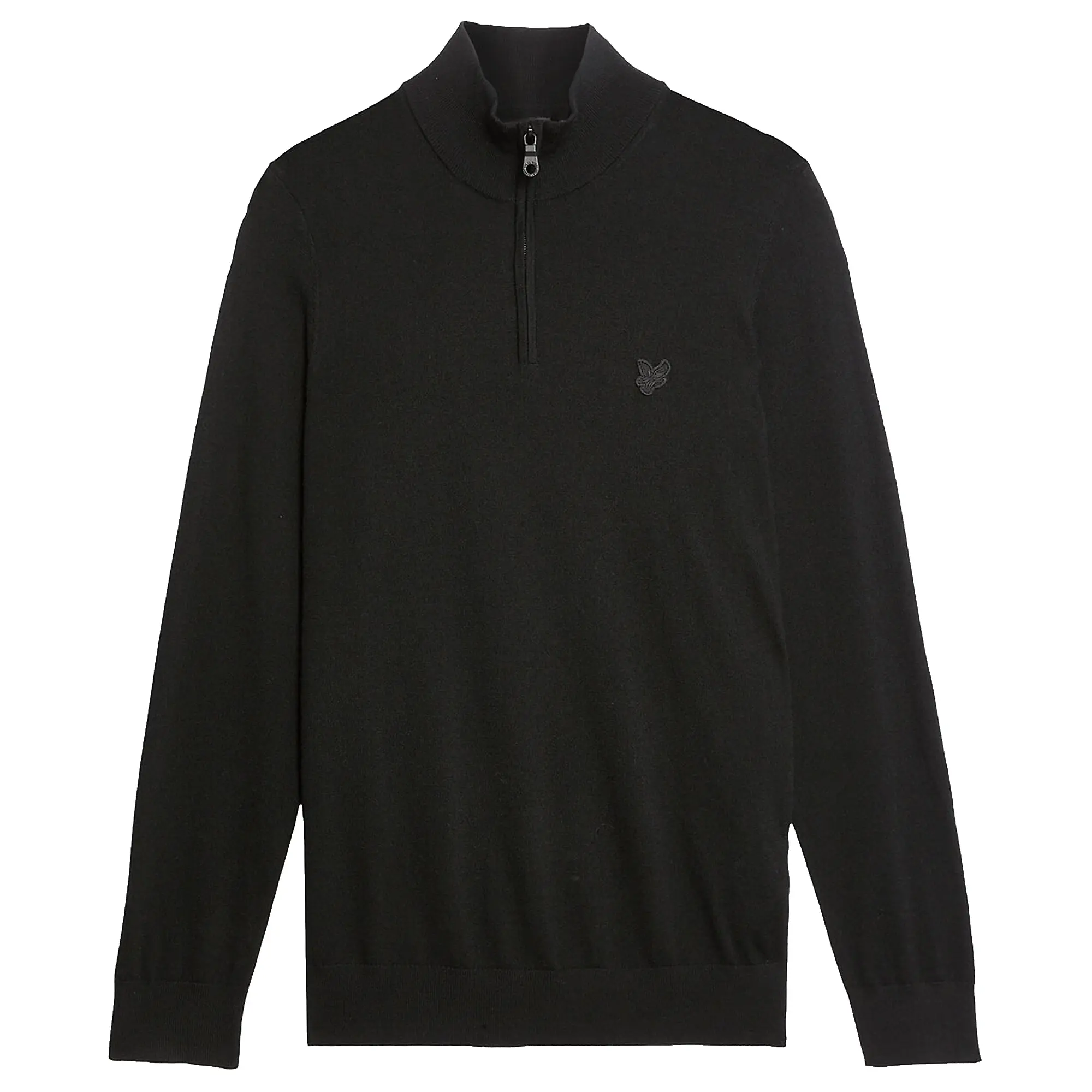 Product image 1 of 5 of Lyle & Scott Men's Tonal Eagle Merino Quarter Zip Jumper - Jet Black
