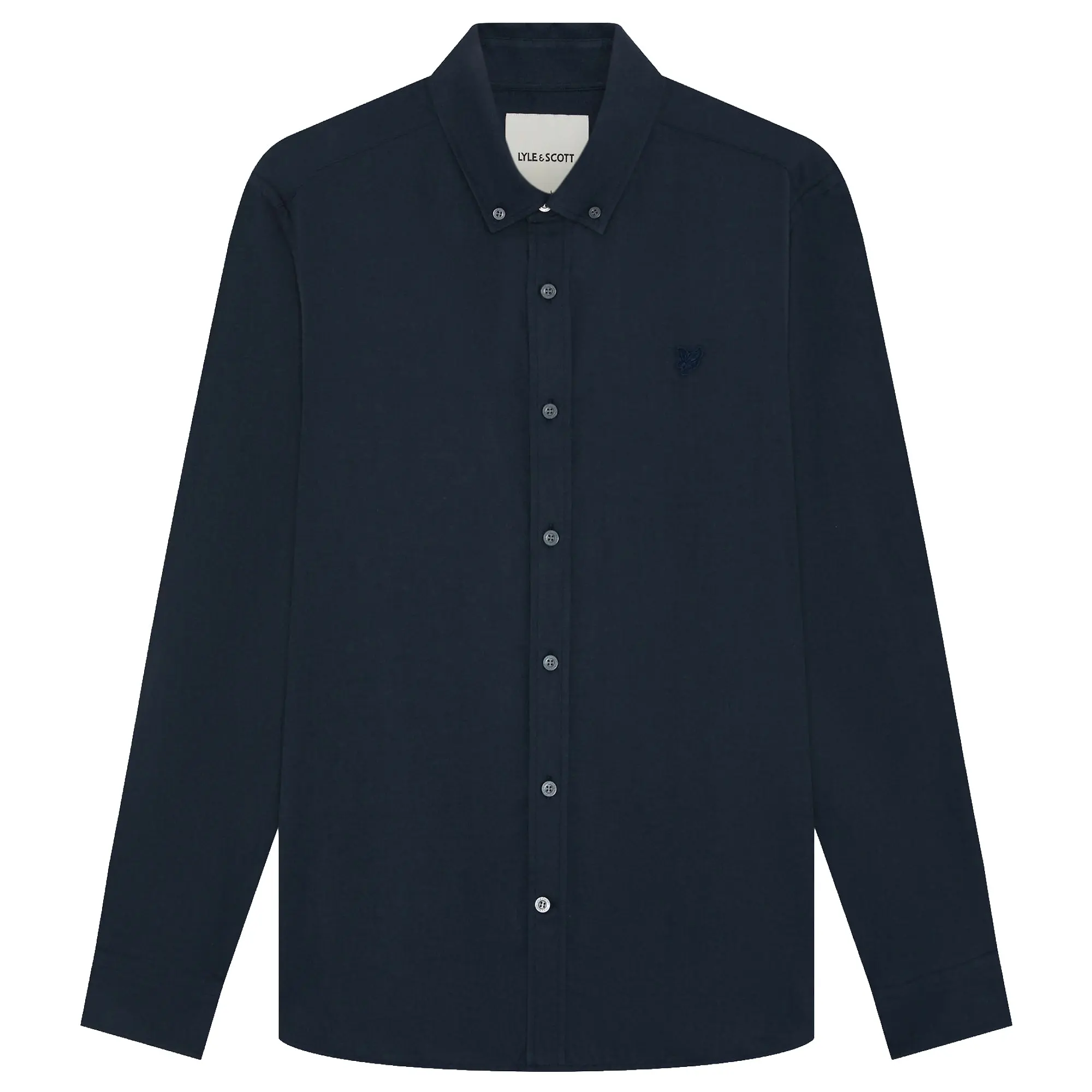 Product image 1 of 1 of Lyle & Scott Men's Tonal Plain Flannel Shirt - Dark Navy