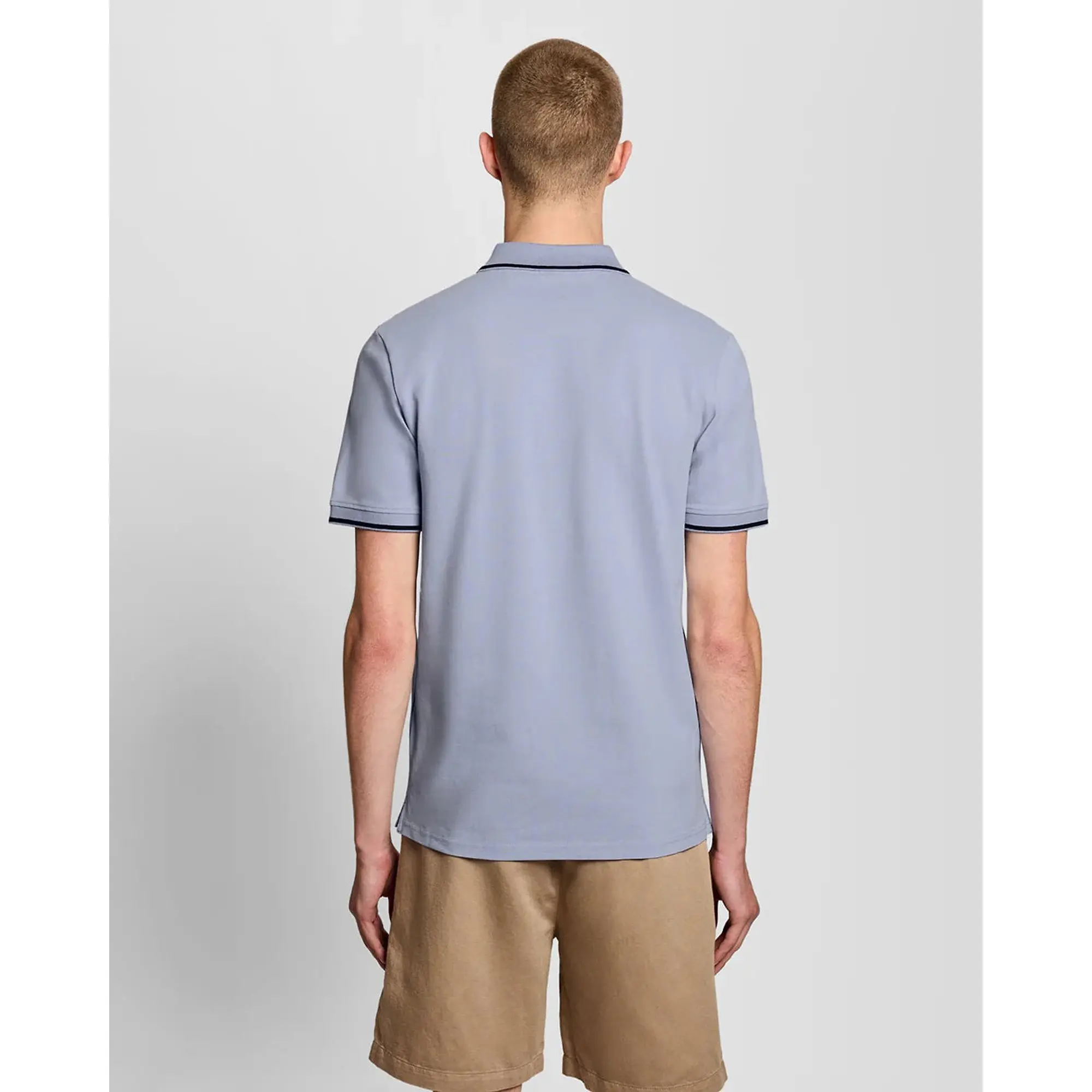 Product image 5 of 6 of Lyle & Scott Men's Tipped Polo Shirt - Bubble Blue/Jet Black