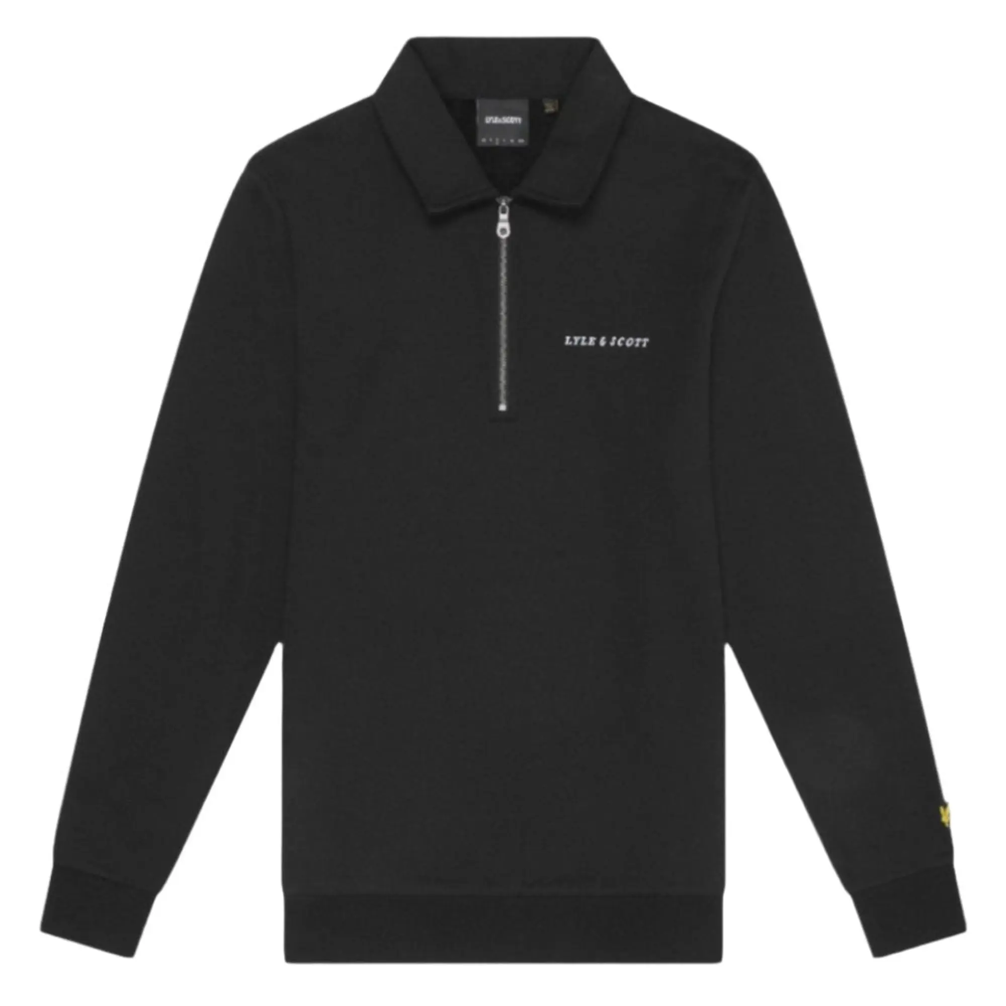 Product image 5 of 5 of Lyle & Scott Men's Embroidered Collared 1/4 Zip Jumper - Jet Black/ White