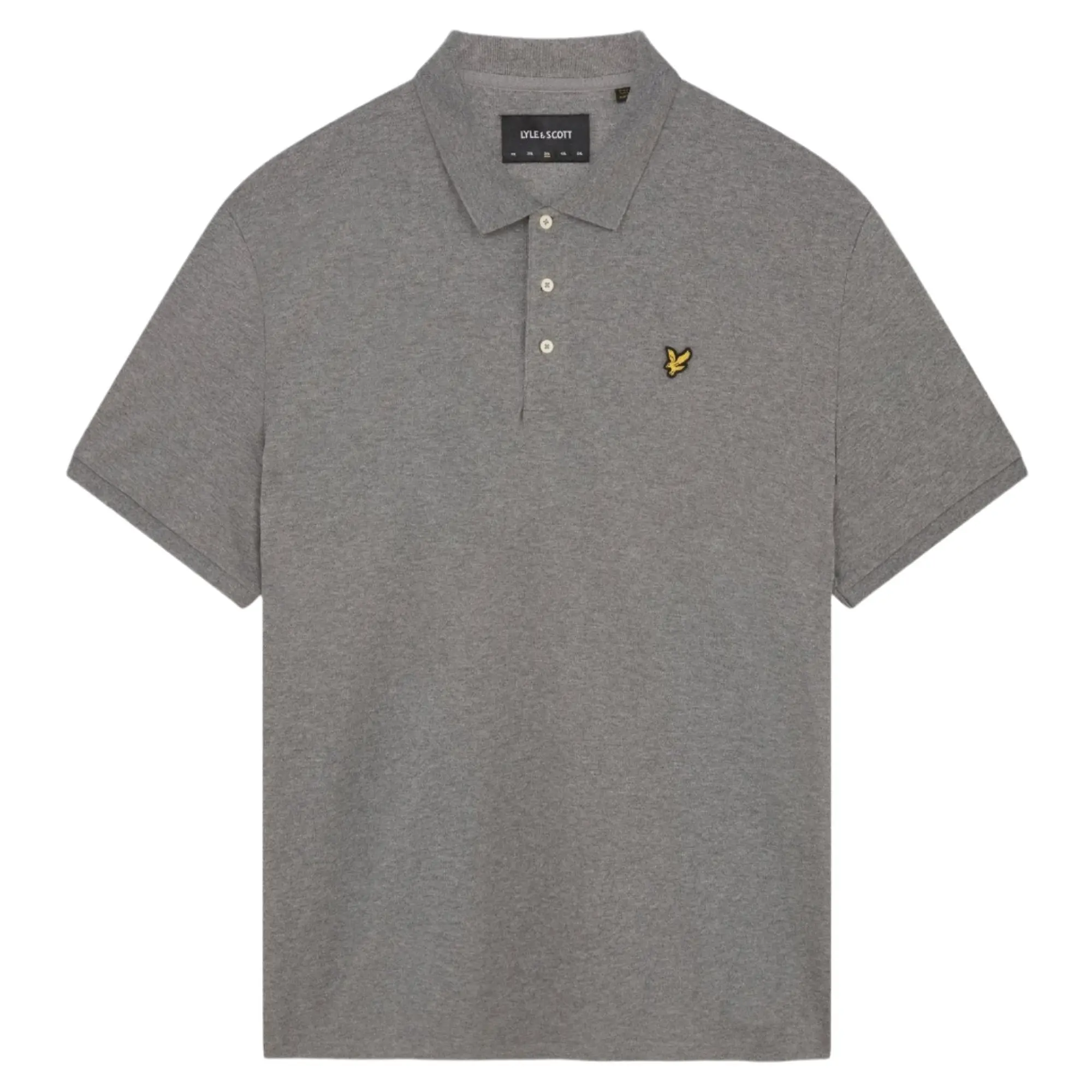 Product image 5 of 5 of Lyle & Scott Men's Plain Polo Shirt - Mid Grey Marl