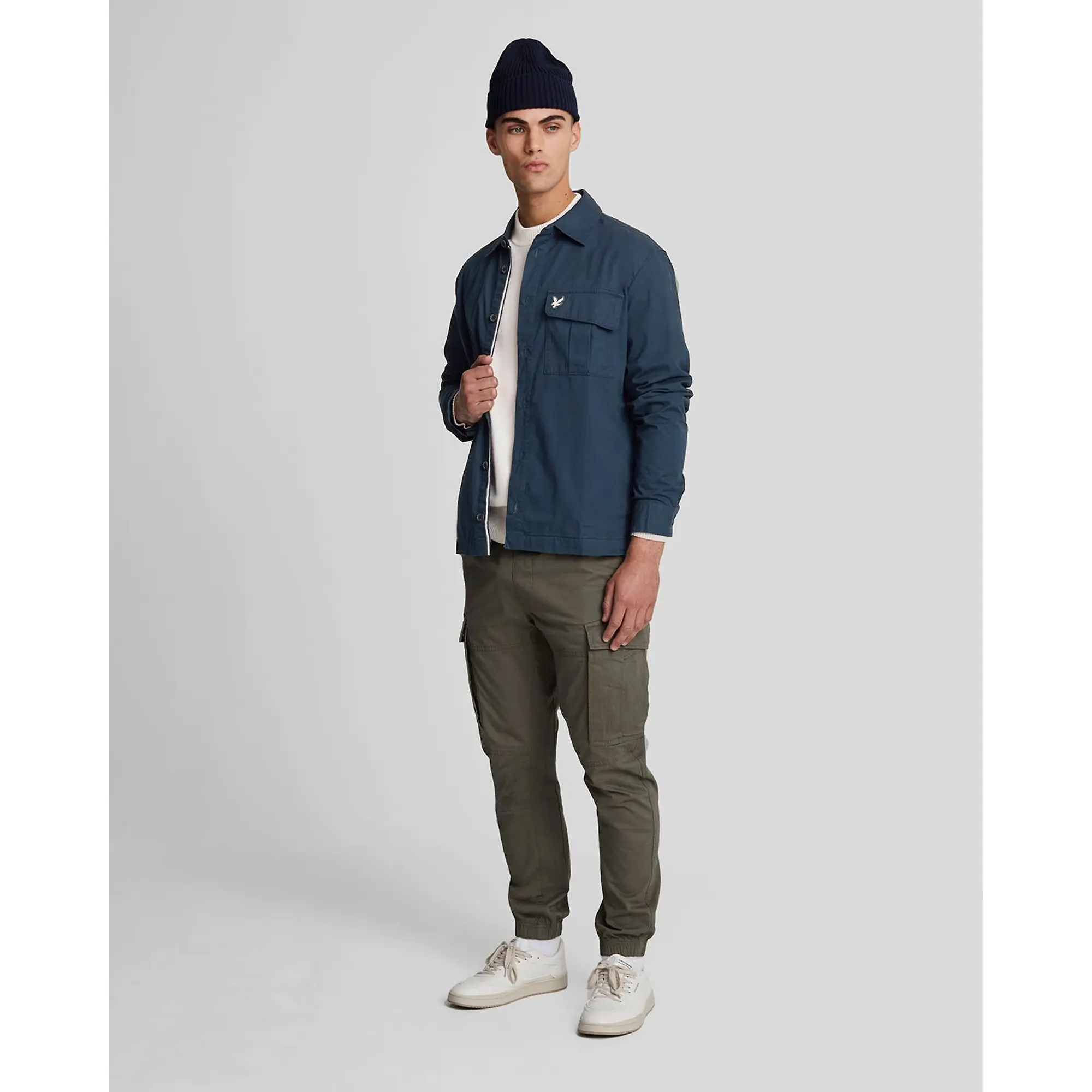 Product image 3 of 5 of Lyle & Scott Men's Premium Pleated Pocket Overshirt - Midnight Blue