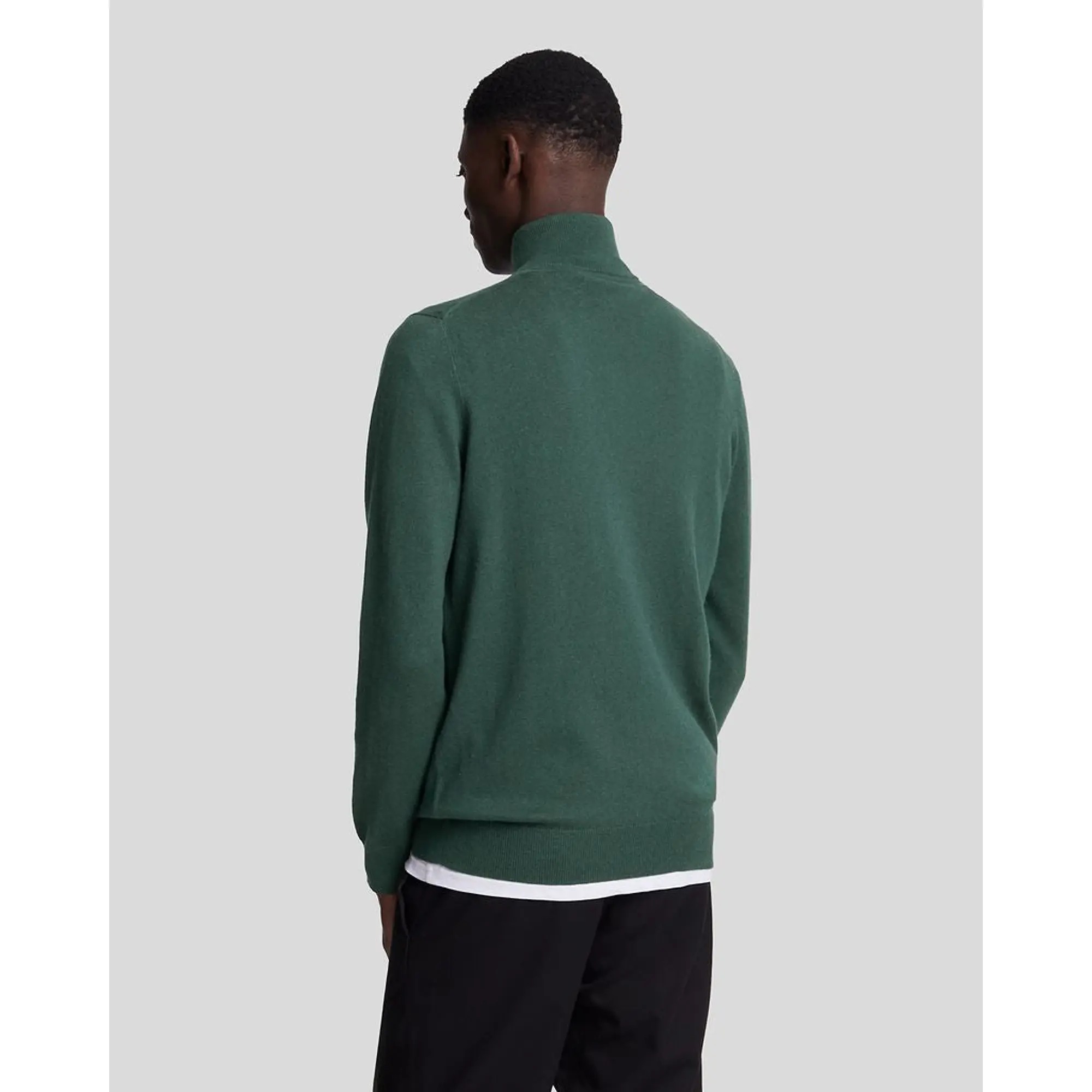 Product image 3 of 5 of Lyle & Scott Men's Cotton Merino 1/4 Zip Jumper - Argyle Teal