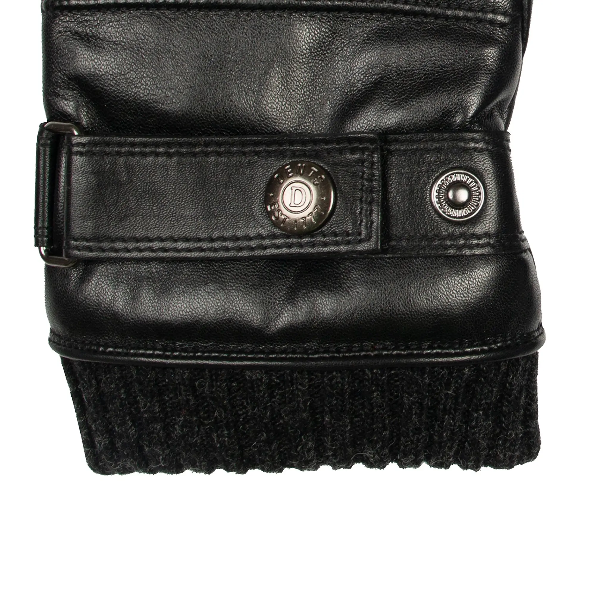 Product image 4 of 10 of Dents Men's Skipton Water-Resistant Faux Fur-Lined Leather Gloves - Black