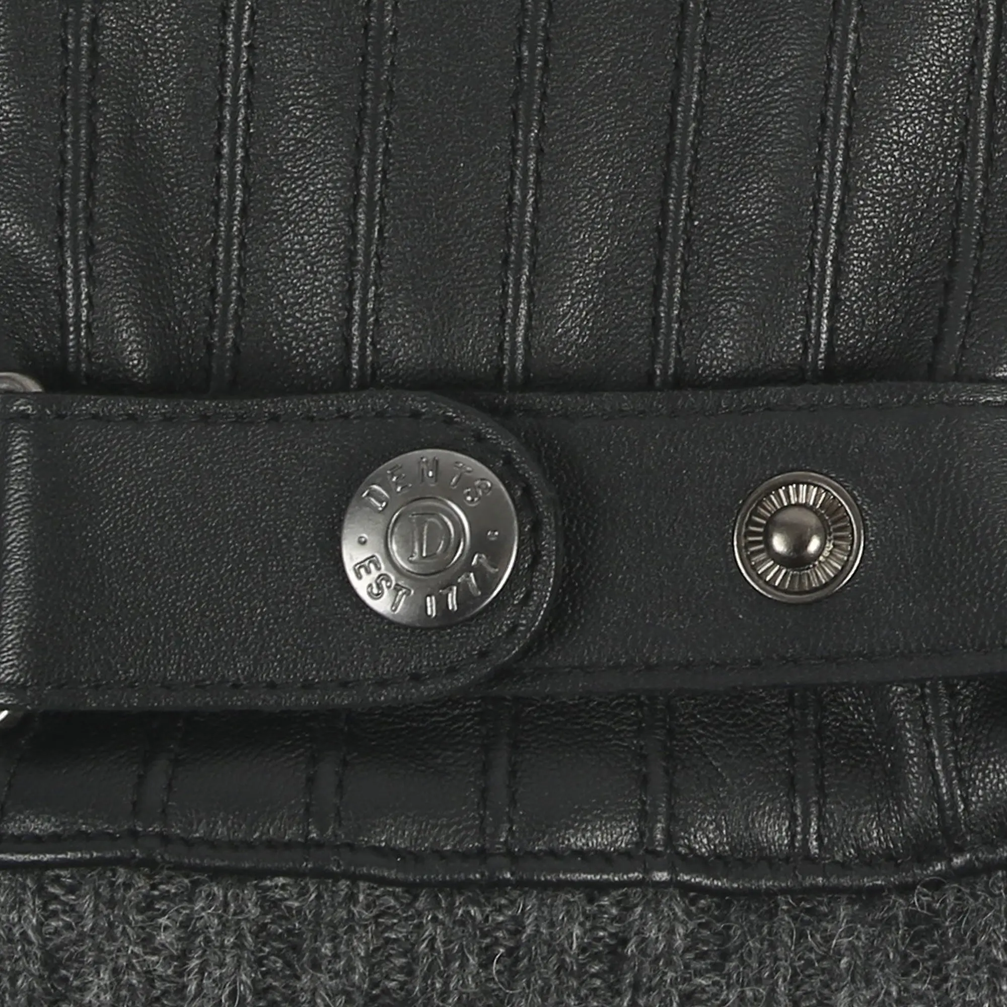 Product image 10 of 12 of Dents Men’s Sherborne Touchscreen Wool Blend-Lined Leather Gloves - Black/Grey