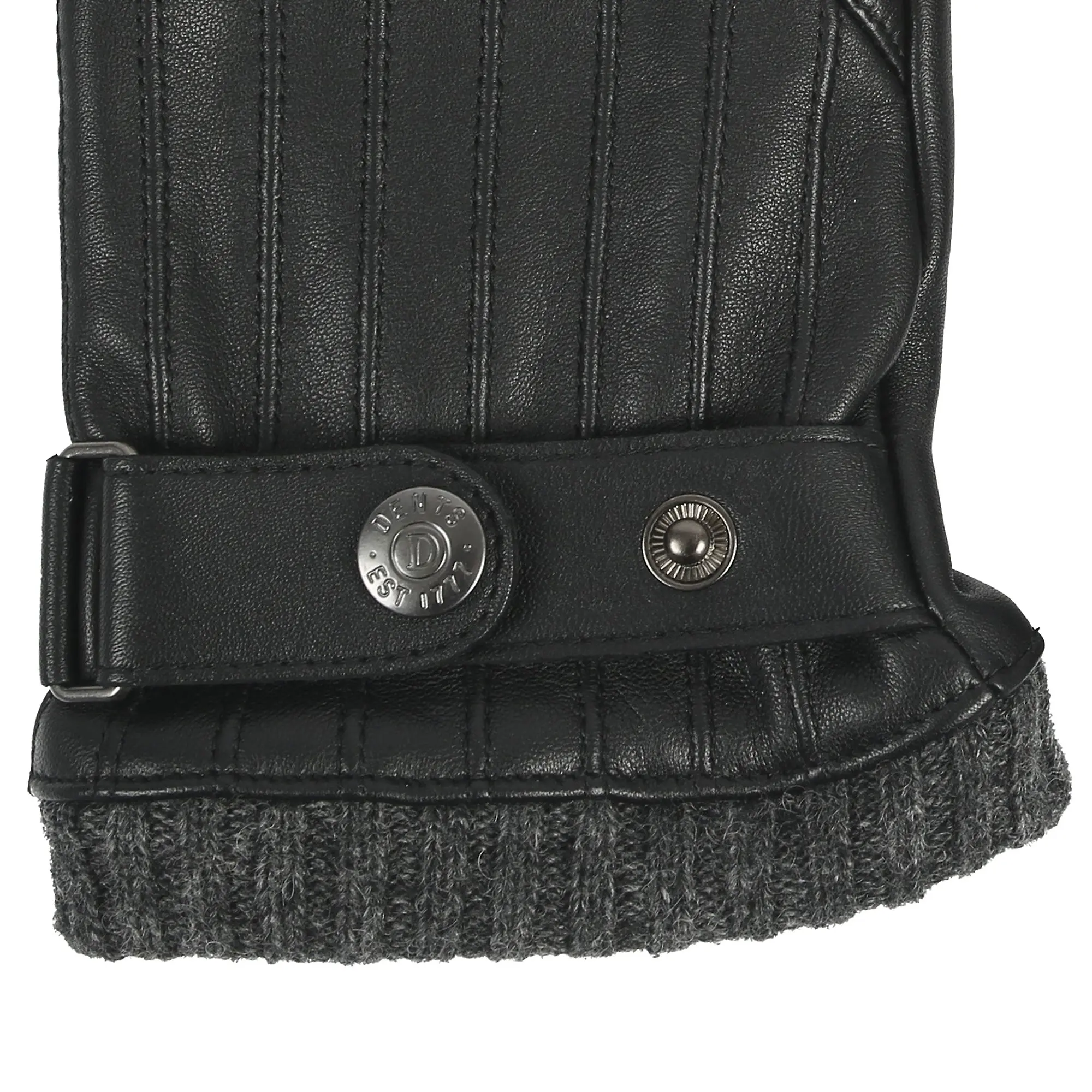 Product image 6 of 12 of Dents Men’s Sherborne Touchscreen Wool Blend-Lined Leather Gloves - Black/Grey