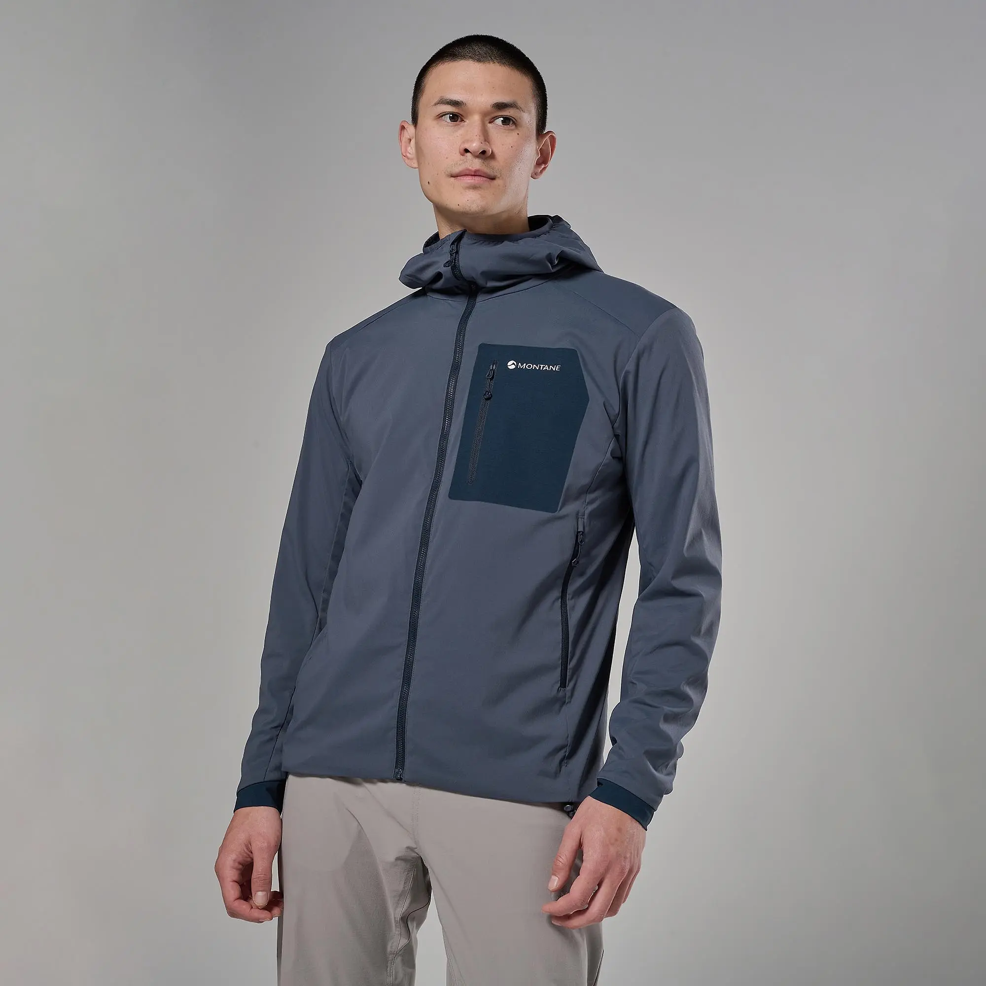 Product image 2 of 10 of Montane Men's Khamsin Lite Hooded Softshell Jacket - Dark Sky