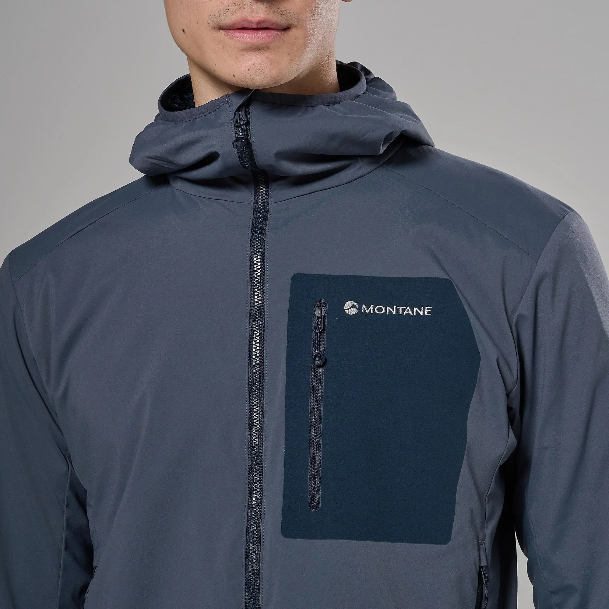 Product image 5 of 10 of Montane Men's Khamsin Lite Hooded Softshell Jacket - Dark Sky
